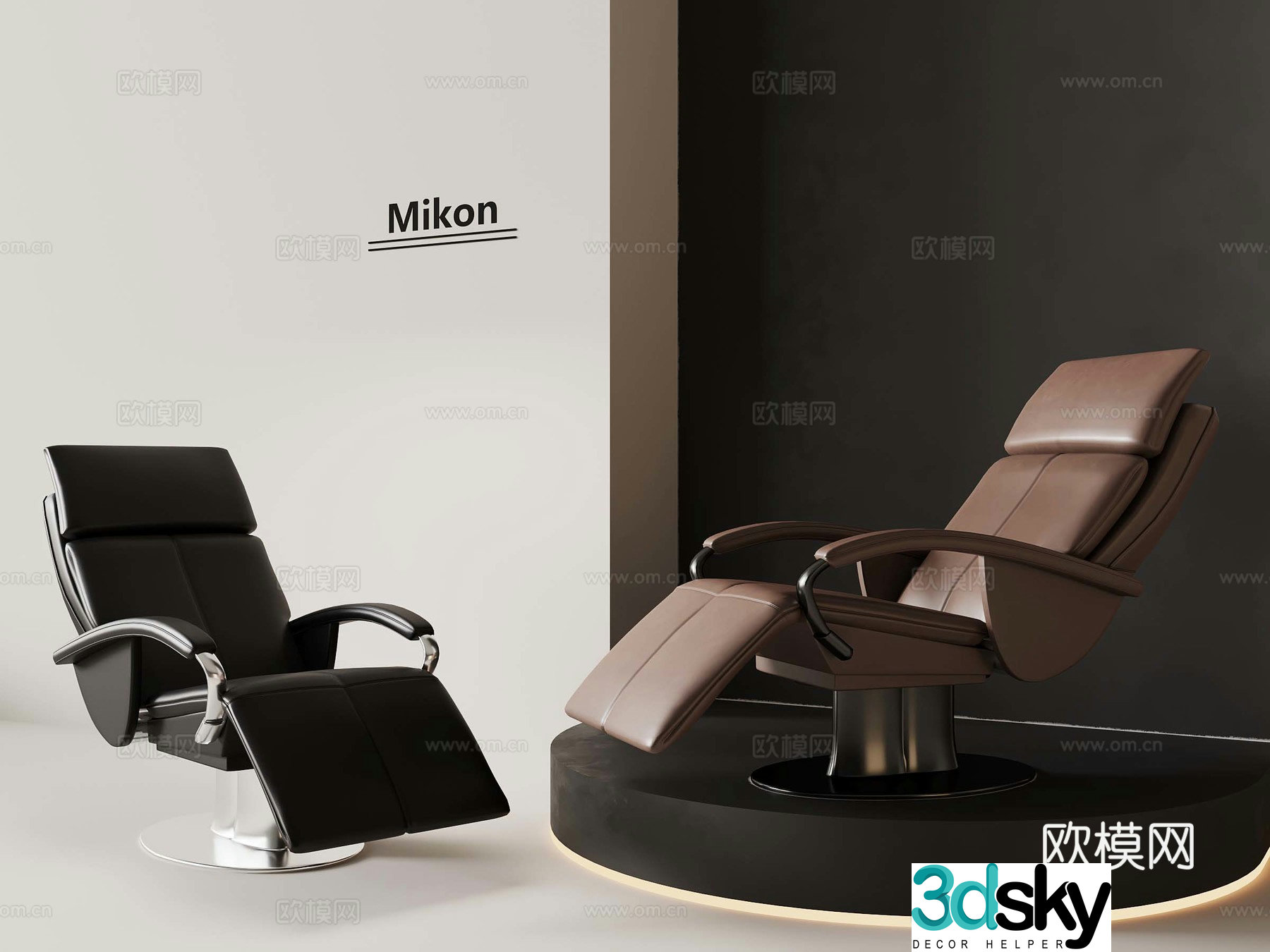 Modern minimalist lounge chair casual 3d model