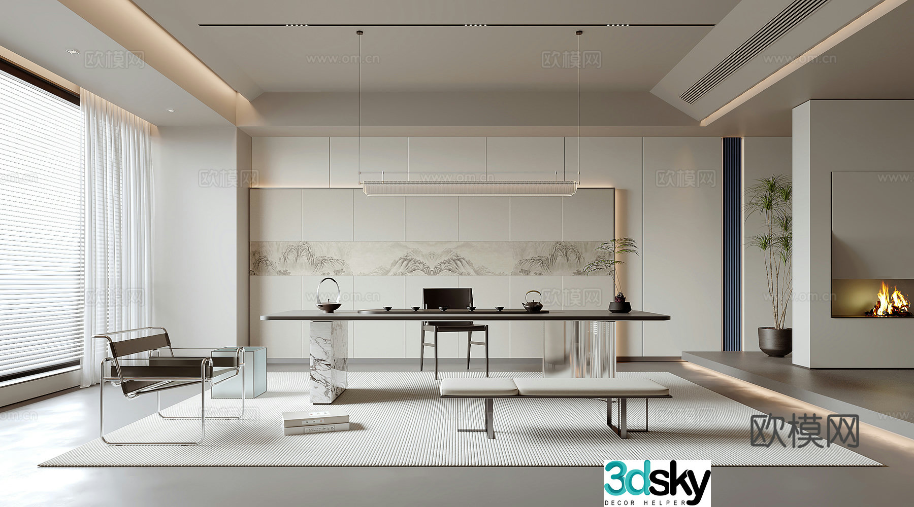 New Chinese tea room 3D model