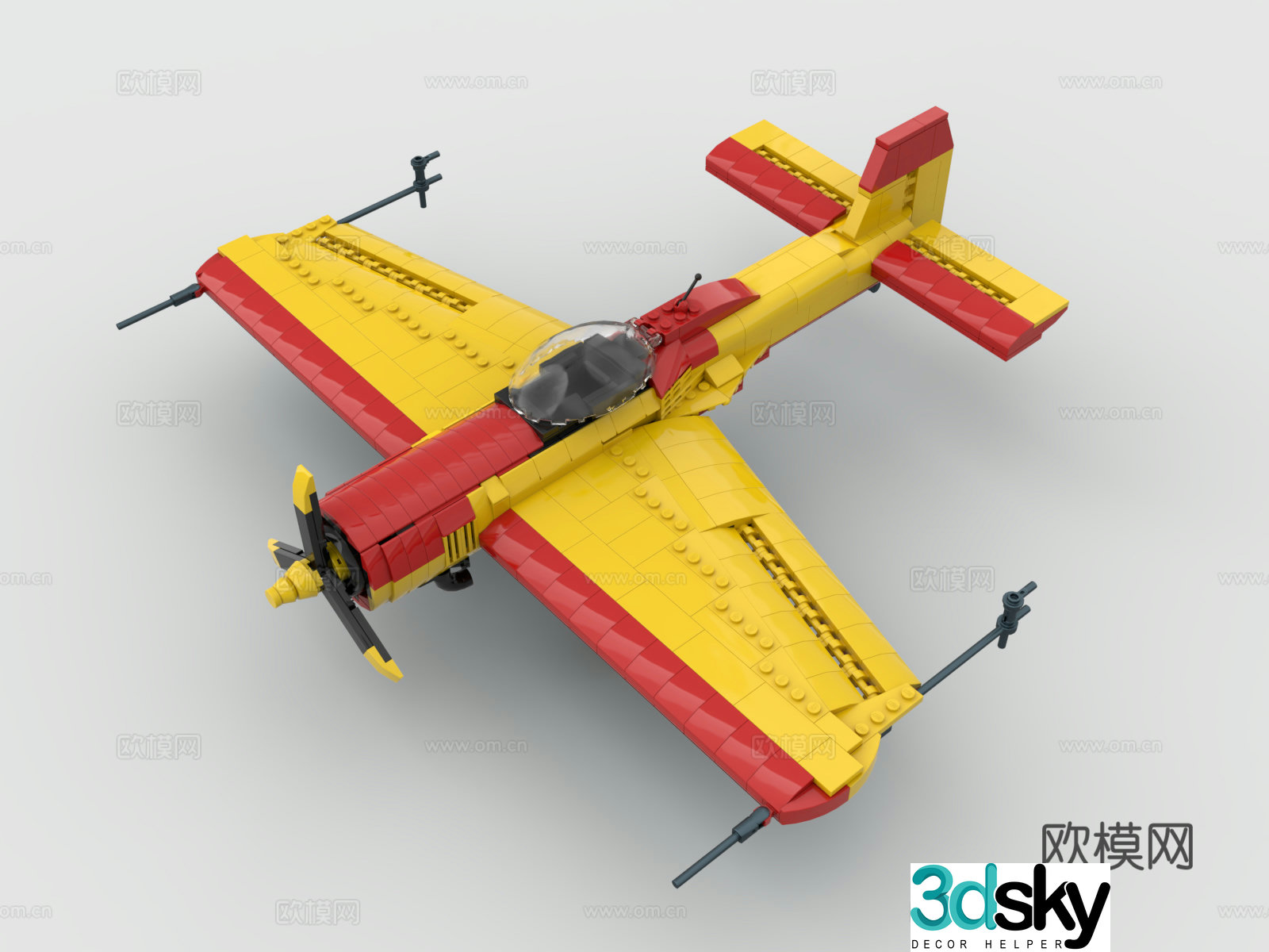 LEGO LEGO Toys Building Blocks Su-26 Aircraft Fighter Propeller Flying 3D Model