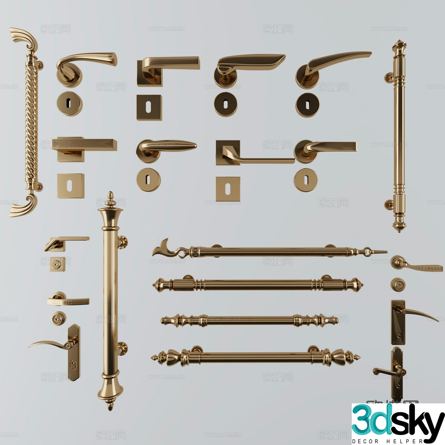 Simple European and Modern New Chinese Nordic Style 3D Model