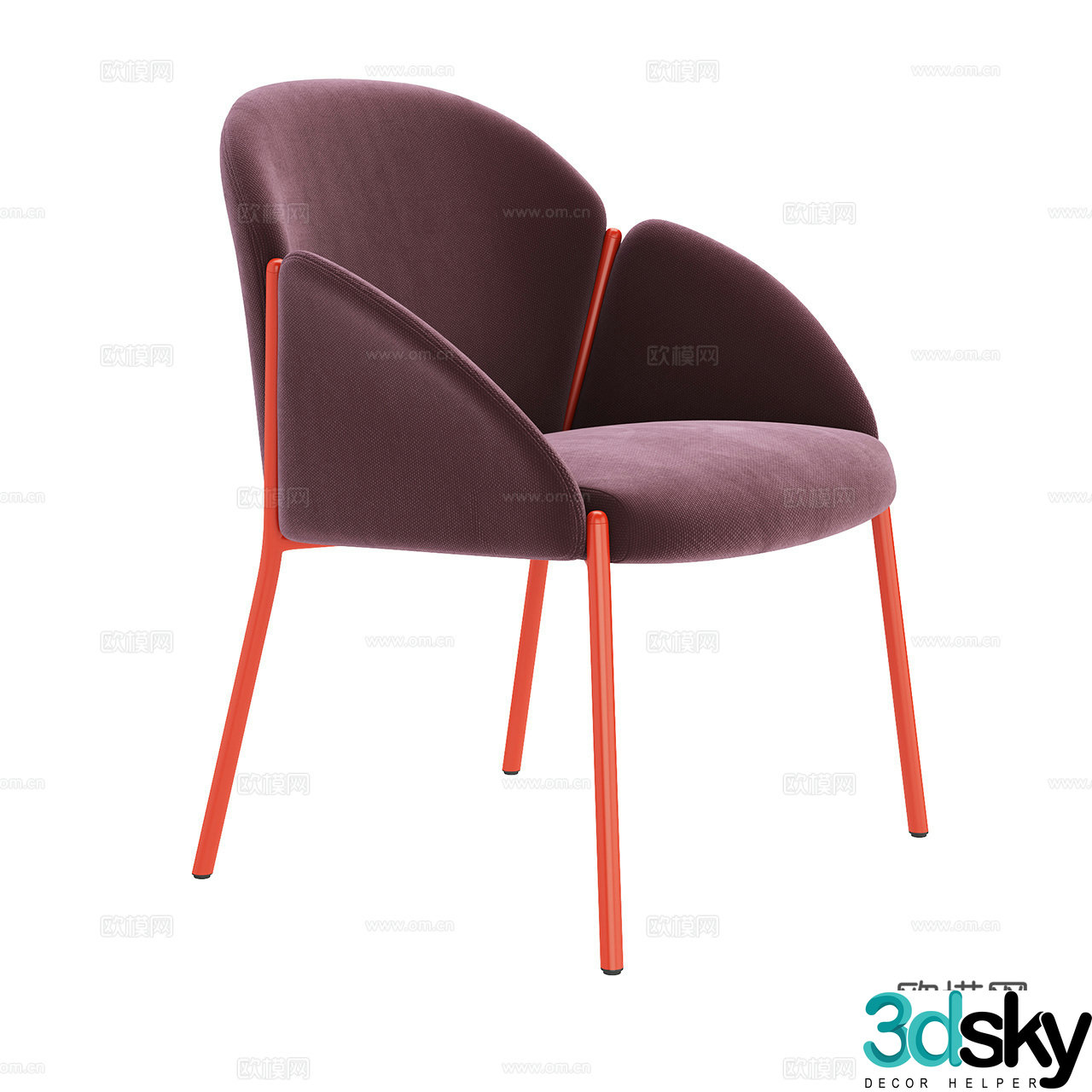 Artifort Italian single chair Extremely simple chair Fabric single chair Dining chair Armchair 3d model