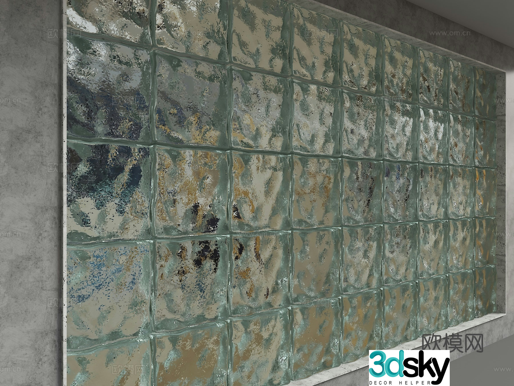 Modern glass partition 3d model