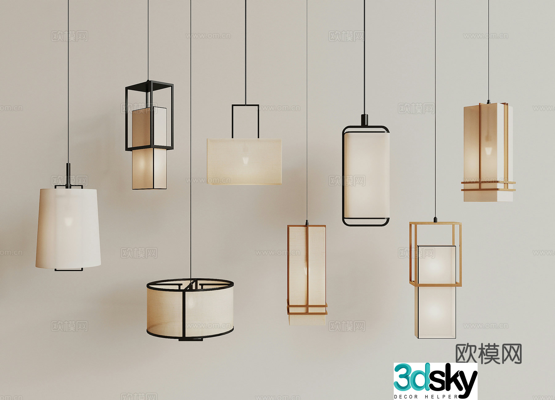 New Chinese chandelier 3D model