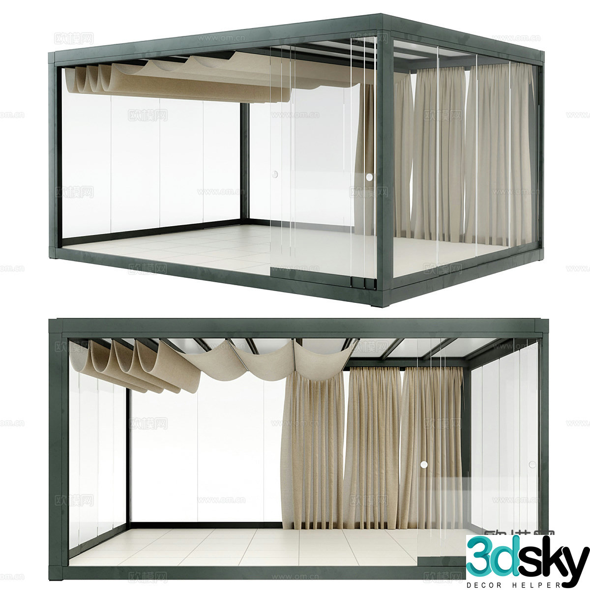 Modern courtyard pavilion 3d model