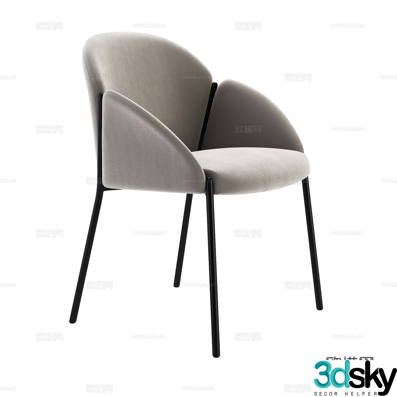 Artifort Italian single chair Extremely simple chair Fabric single chair Dining chair Armchair 3d model
