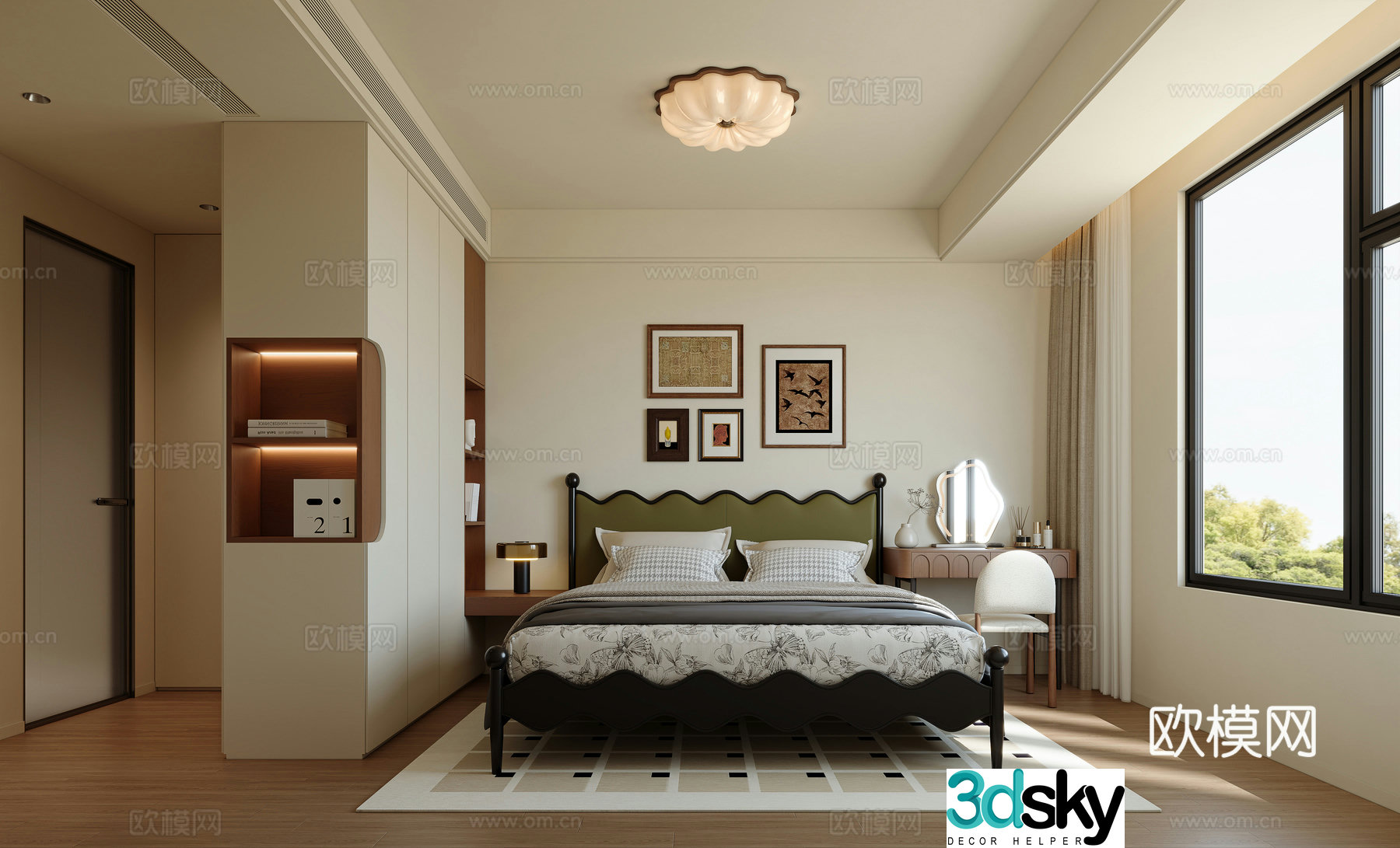 American bedroom 3d model