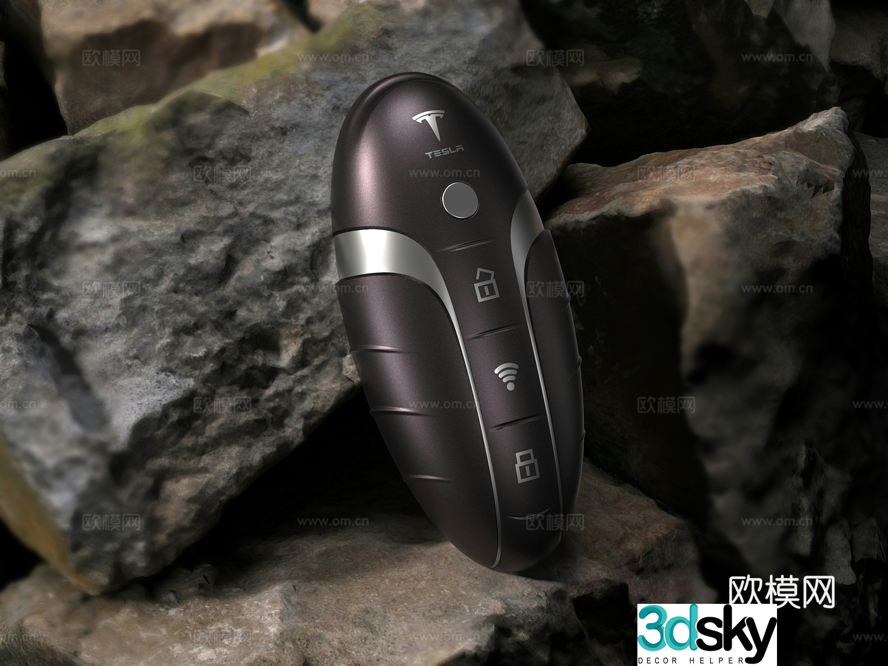 Tesla car key car key car key 3d model