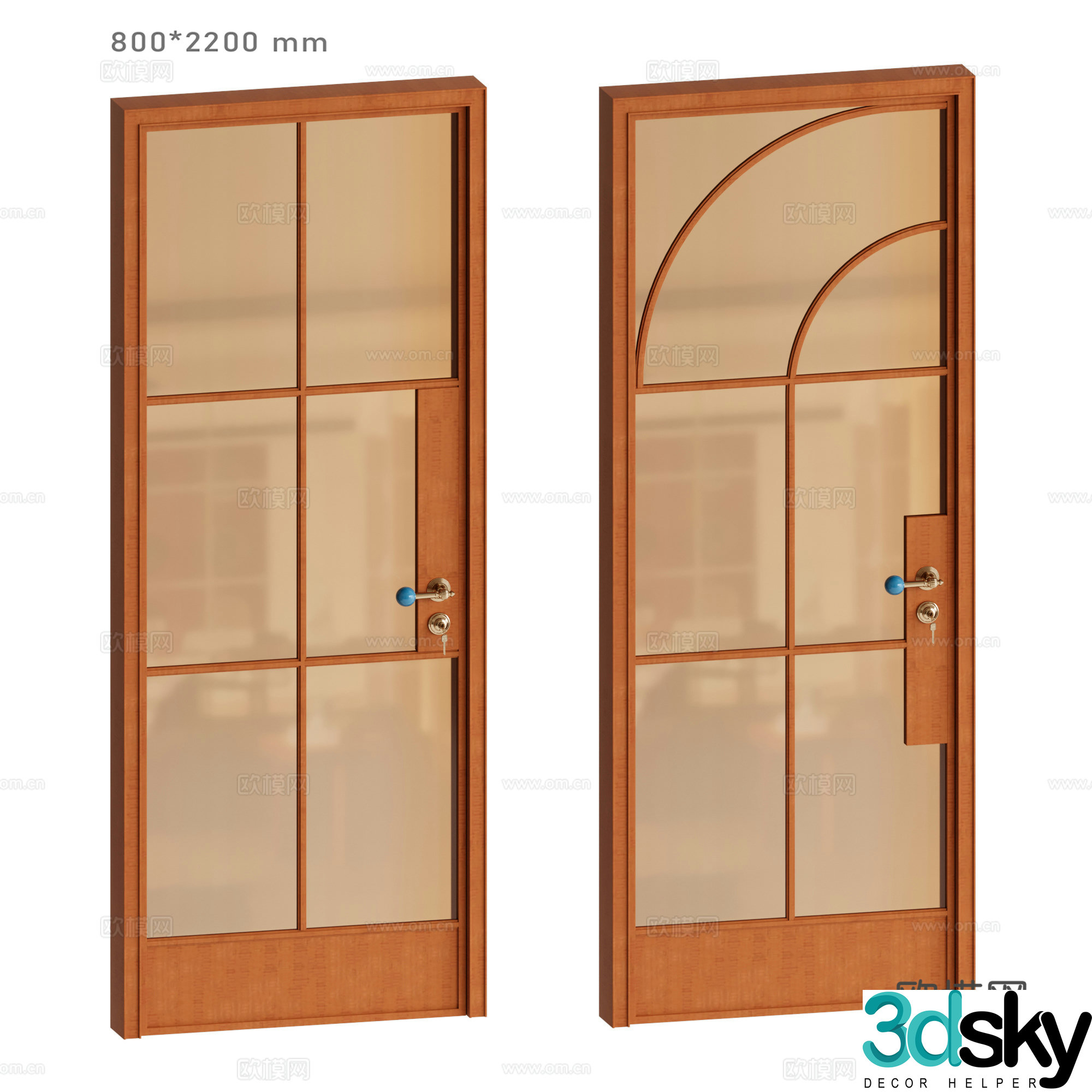 French glass door 3d model