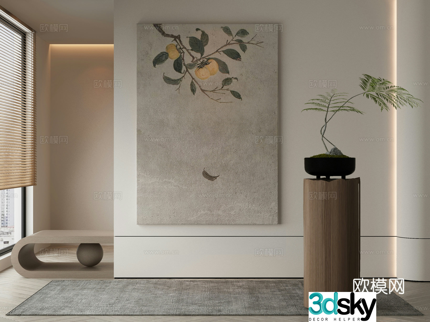 Modern Wasabi Hanging Painting Oil Painting 3D Model
