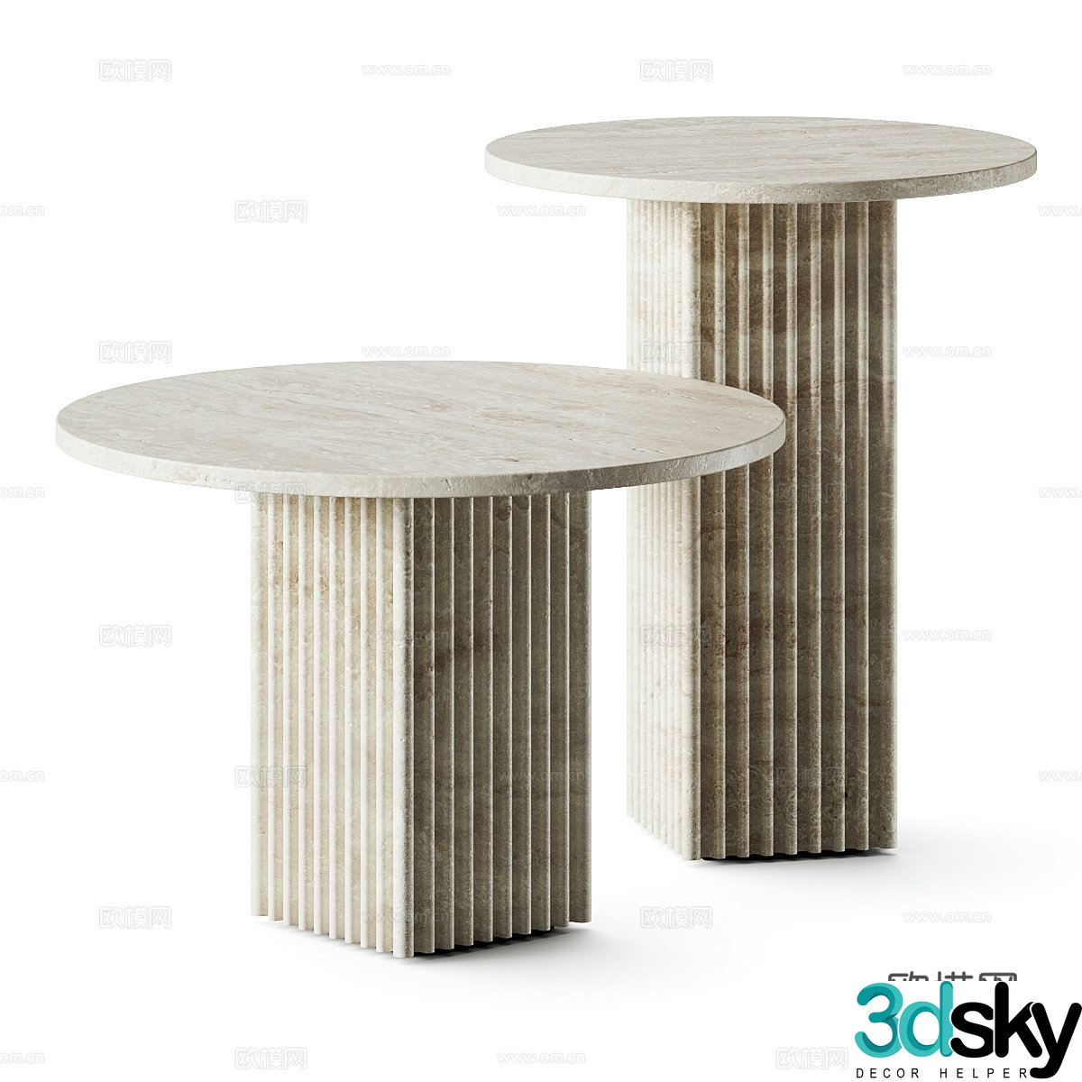 Modern coffee table stone coffee table combination 3D model