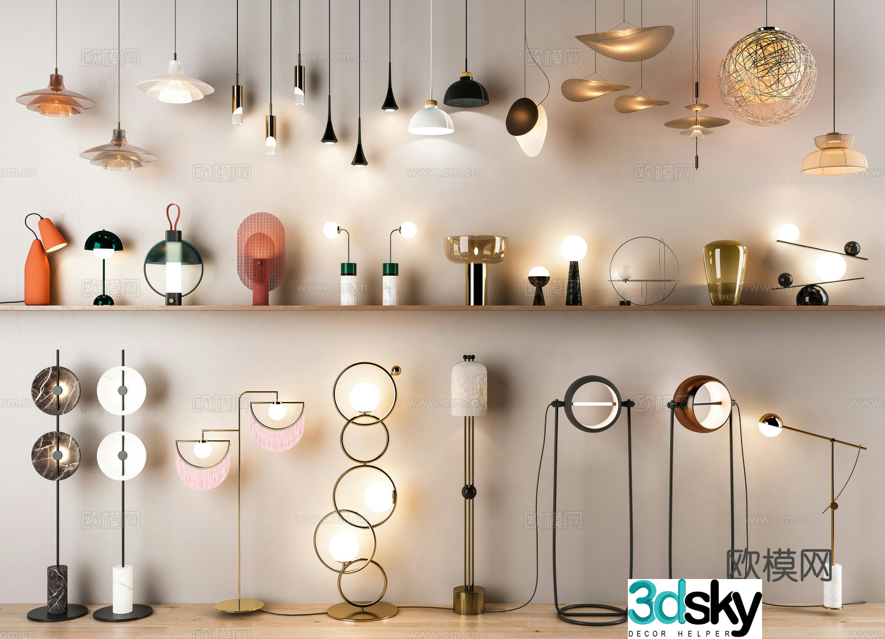 Lamp combination 3D model