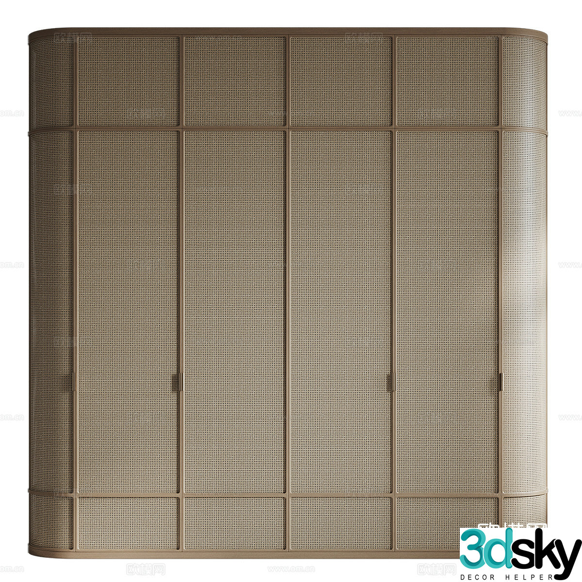 New Chinese style Wasabi door wardrobe 3D model