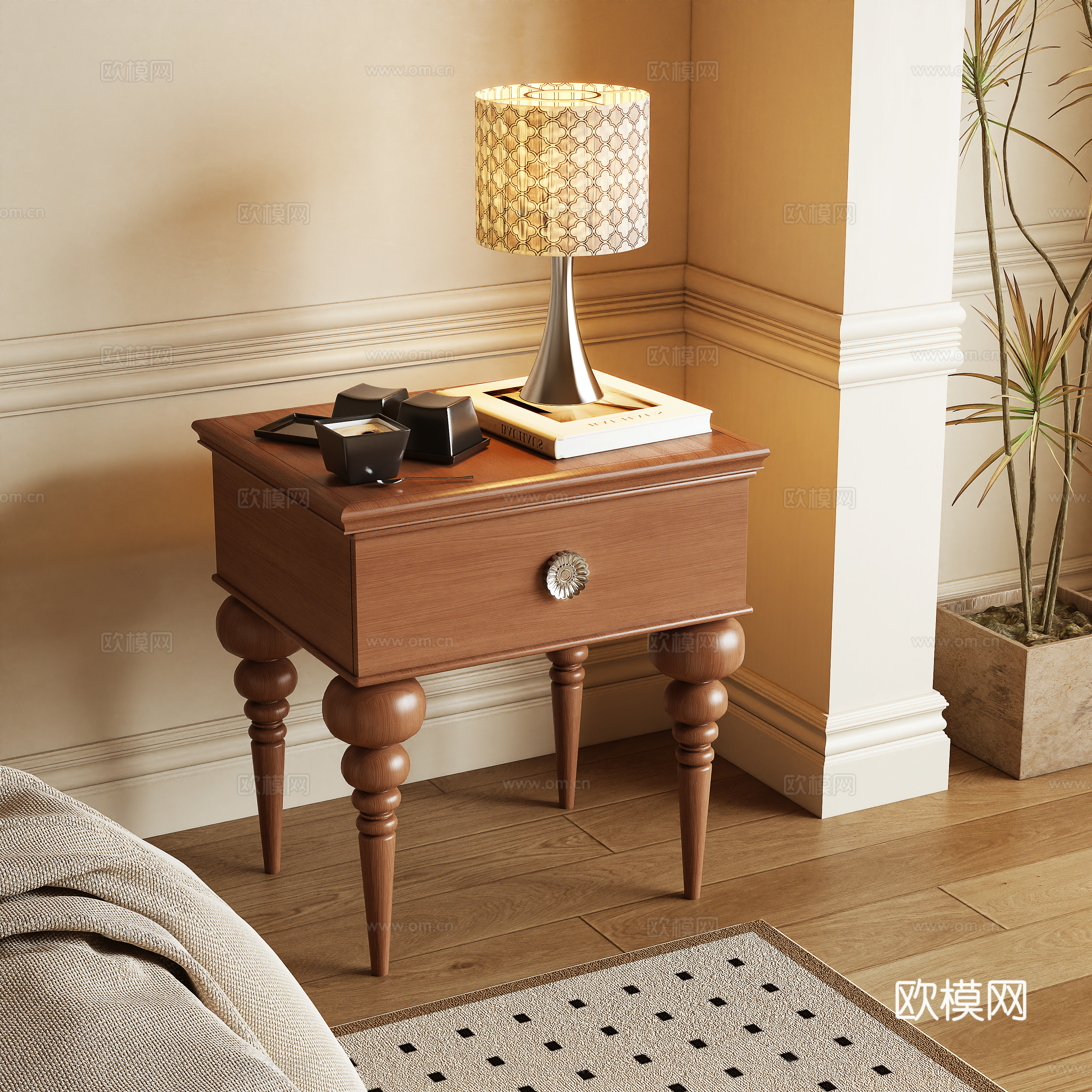French nightstand 3D model