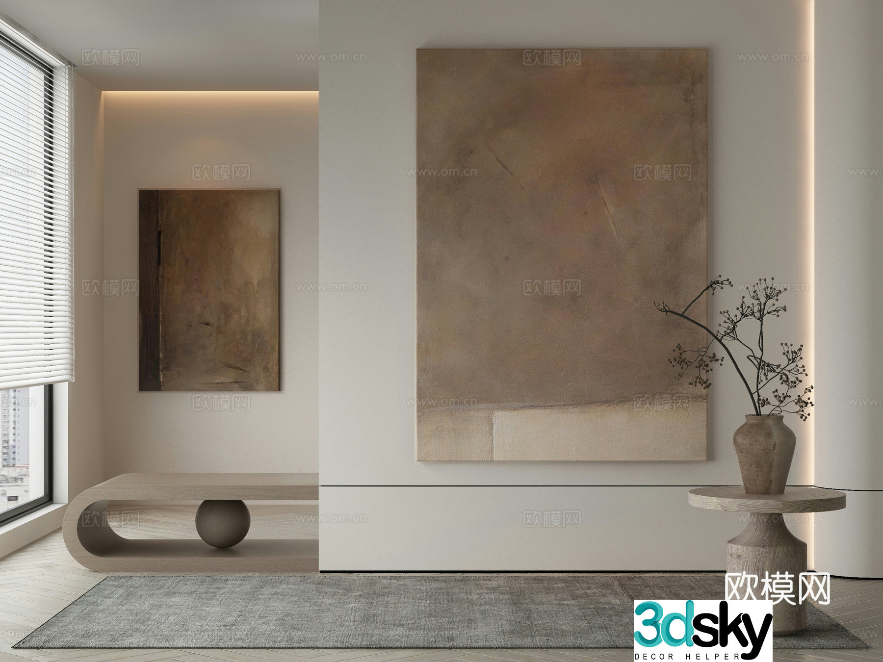 Modern Wasabi Hanging Painting Oil Painting 3D Model