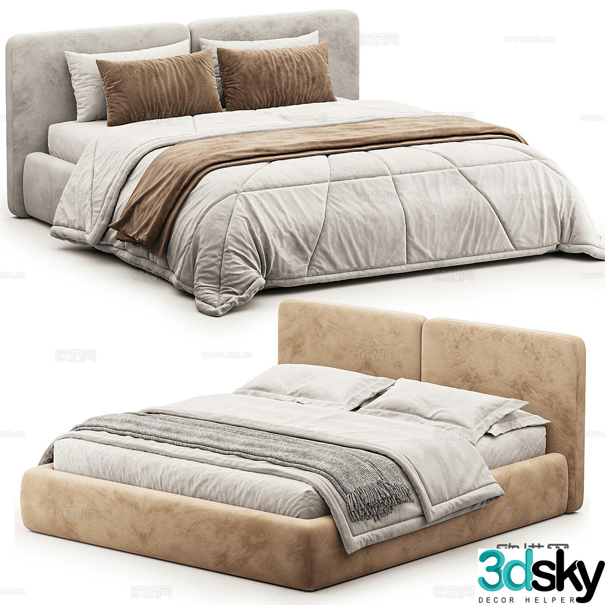 Double bed 3d model