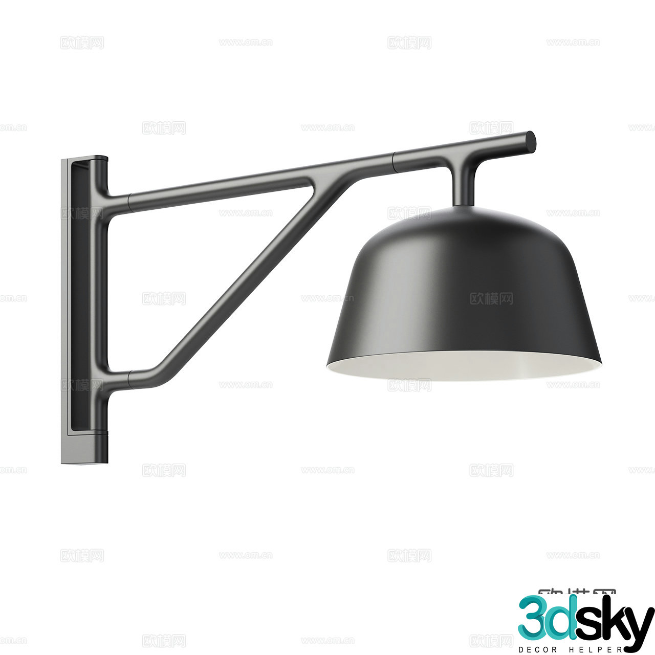 Muuto Nordic wall lamp Simple wall lamp Metal wall lamp Decorative wall lamp Black wall lamp 3D model
