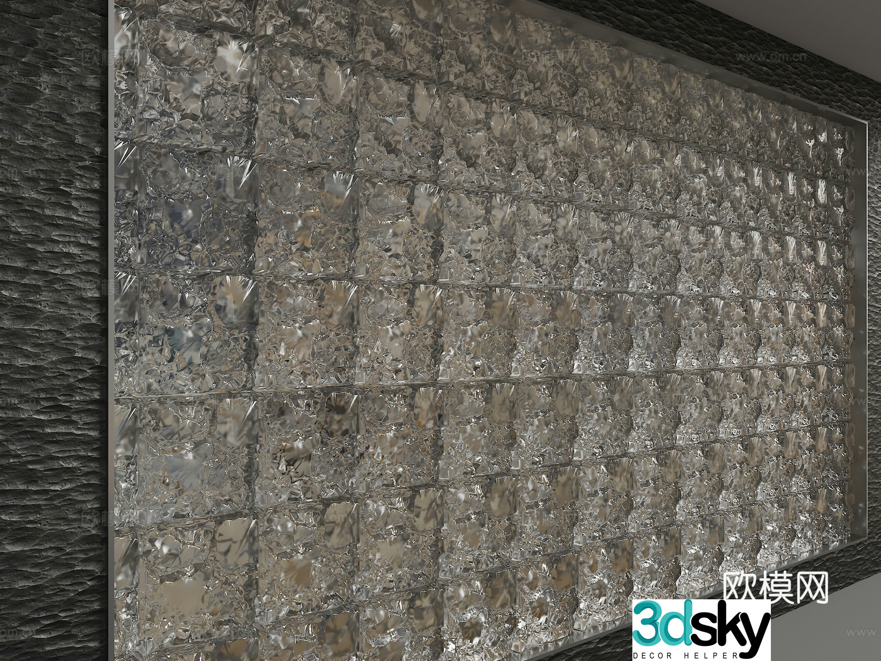 Modern background wall 3d model