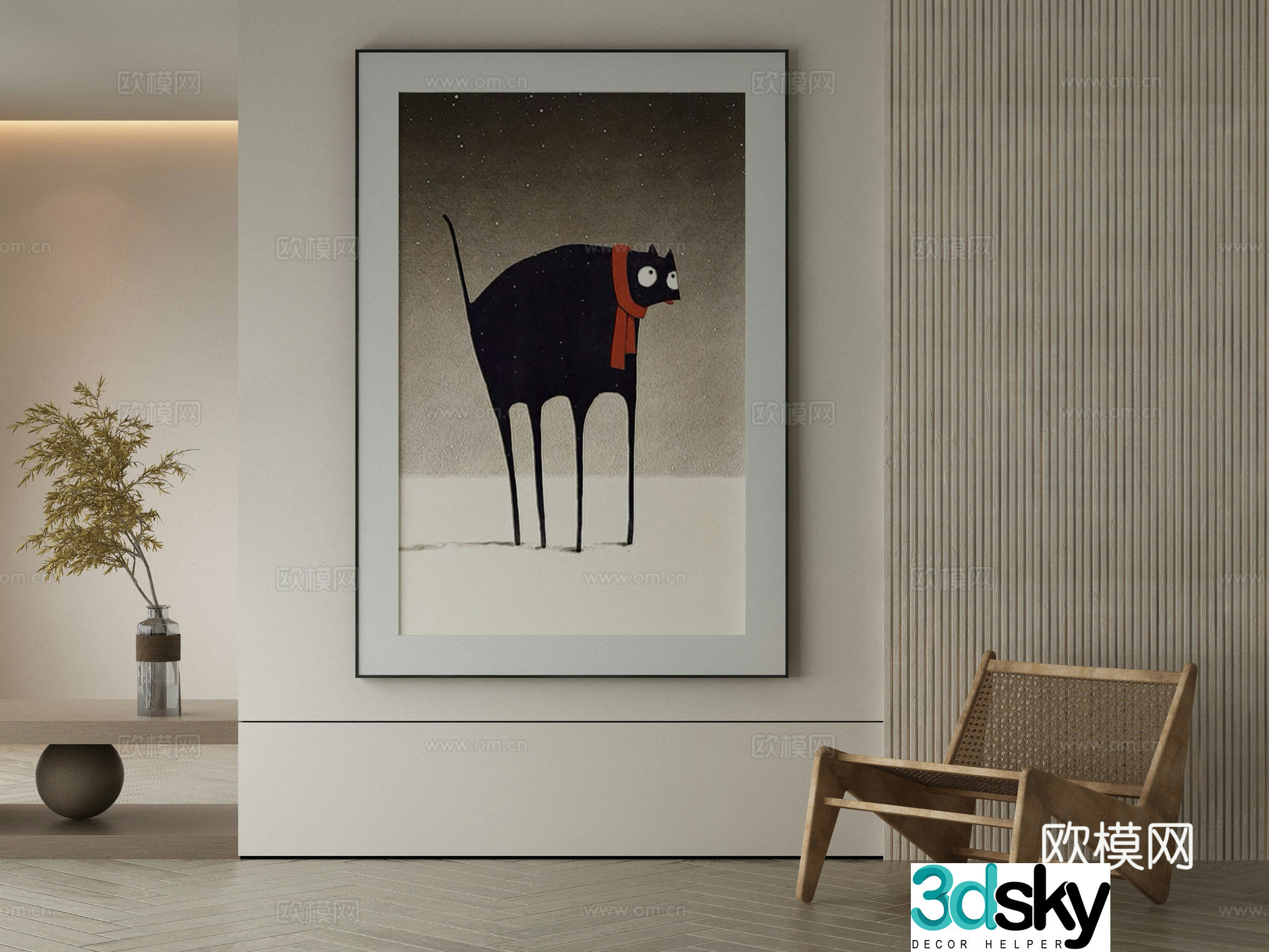 Modern Wasabi Hanging Painting Oil Painting 3D Model