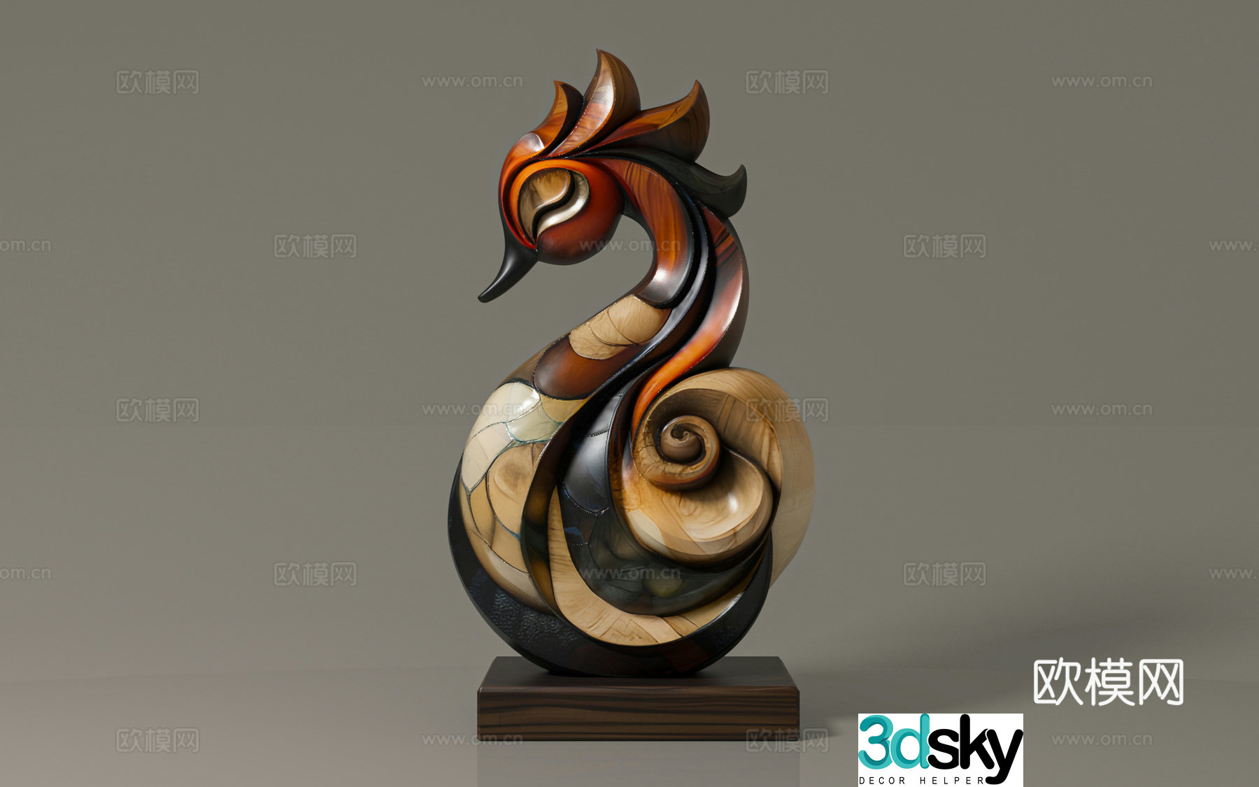 Swan Art Abstract Sculpture Statue Engraving Literary Ornaments Creative Ornaments Sculpture Ornaments Exhibition 3D Model