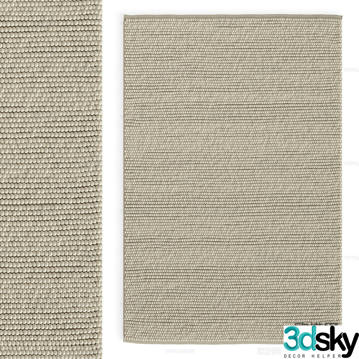Modern carpet Textured carpet Living room carpet Rectangular carpet 3d model
