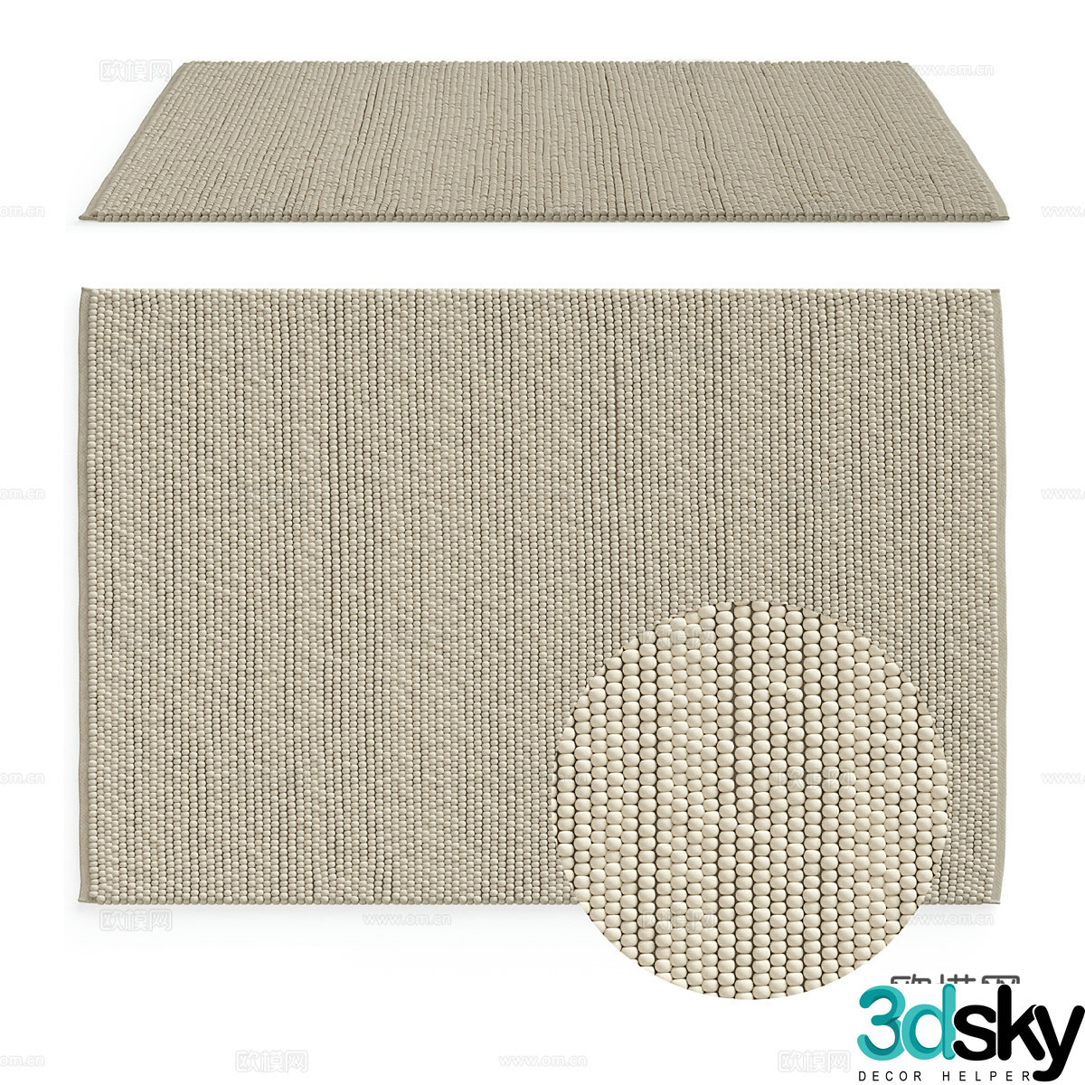 Modern minimalist fabric carpet 3d model