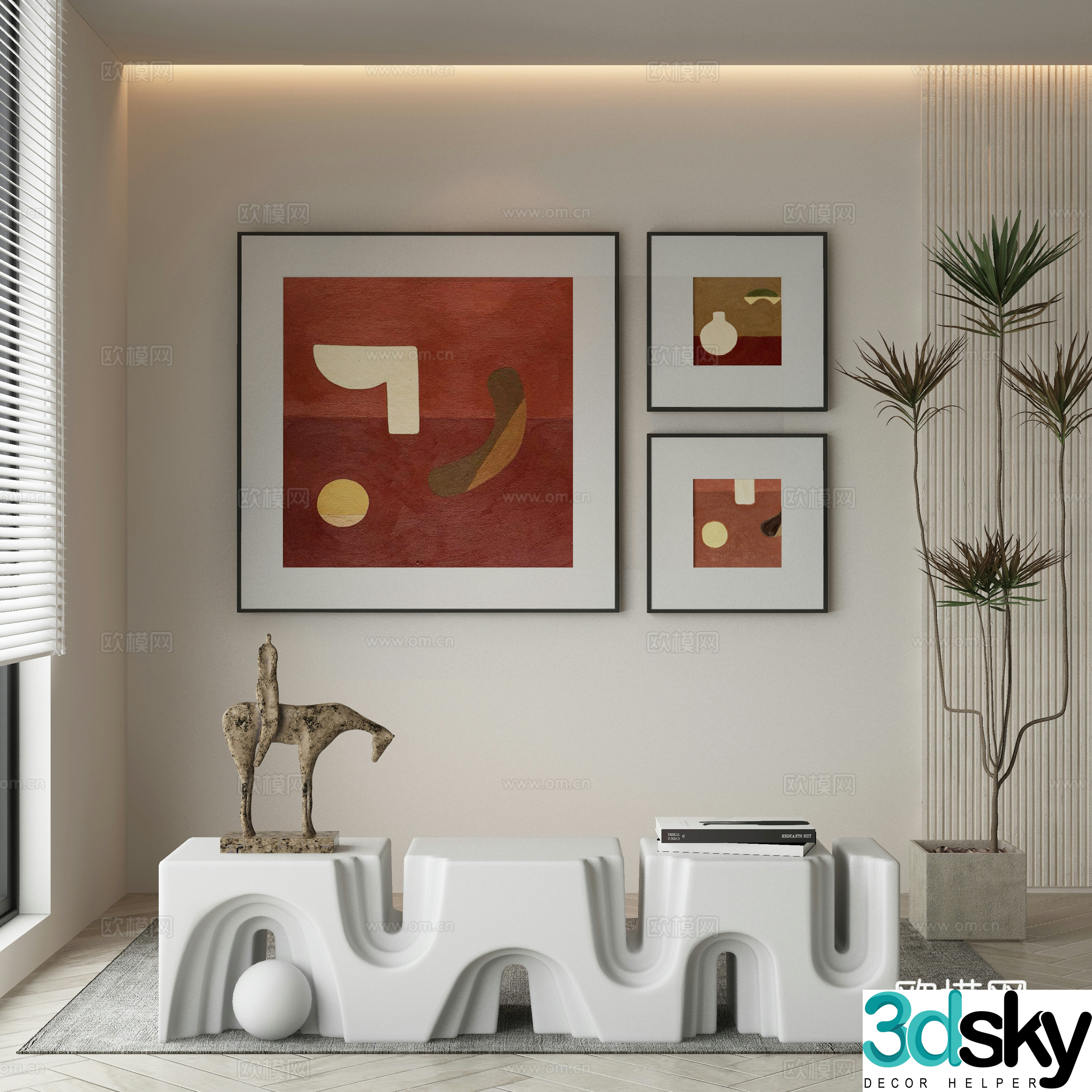 Modern Wasabi Hanging Painting Oil Painting 3D Model