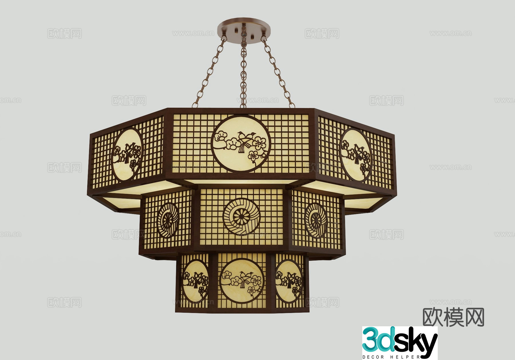 New Chinese chandelier 3D model