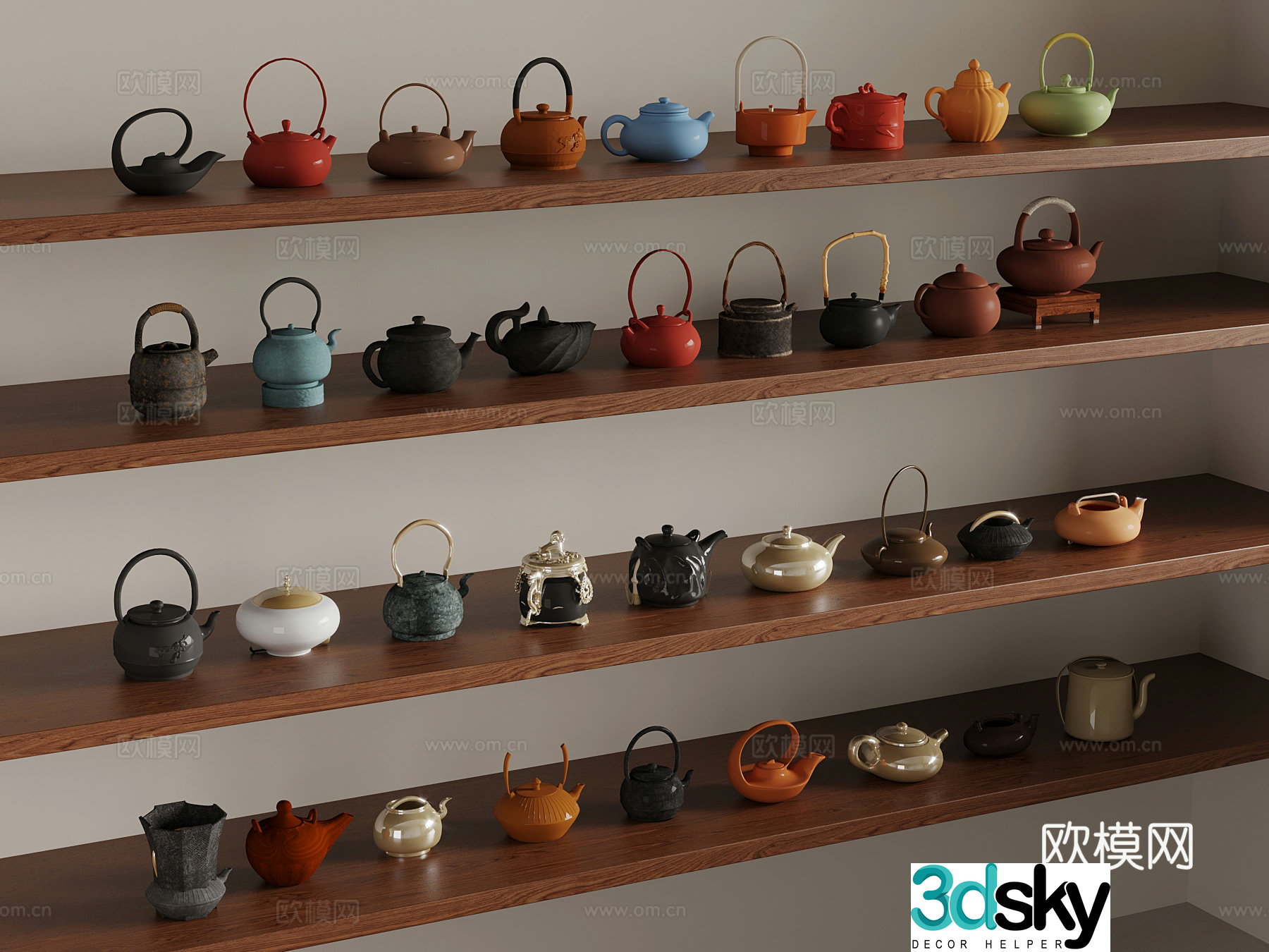 Tea set Modern teapot 3d model