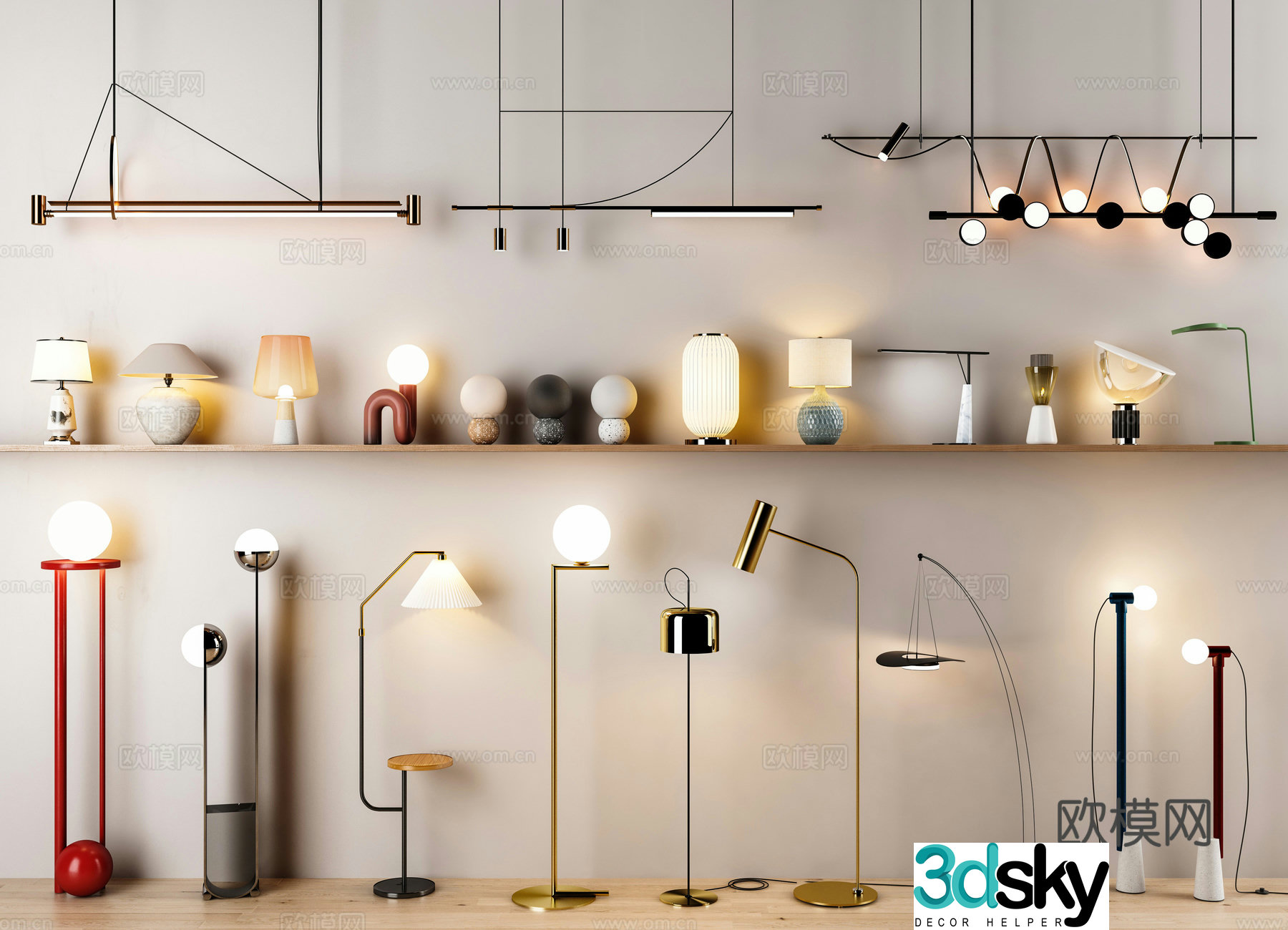 Lamp combination 3D model
