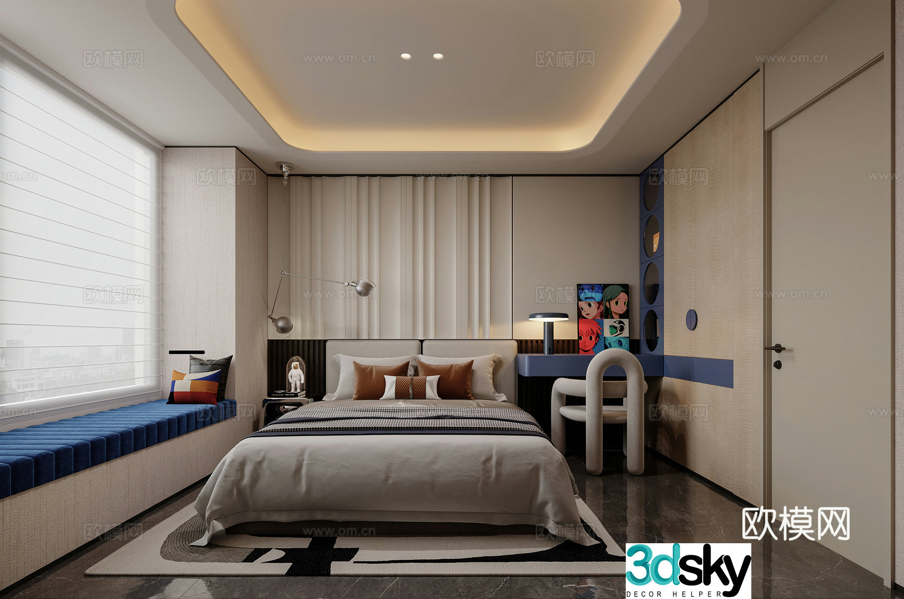 Modern Italian light luxury children’s room 3D model