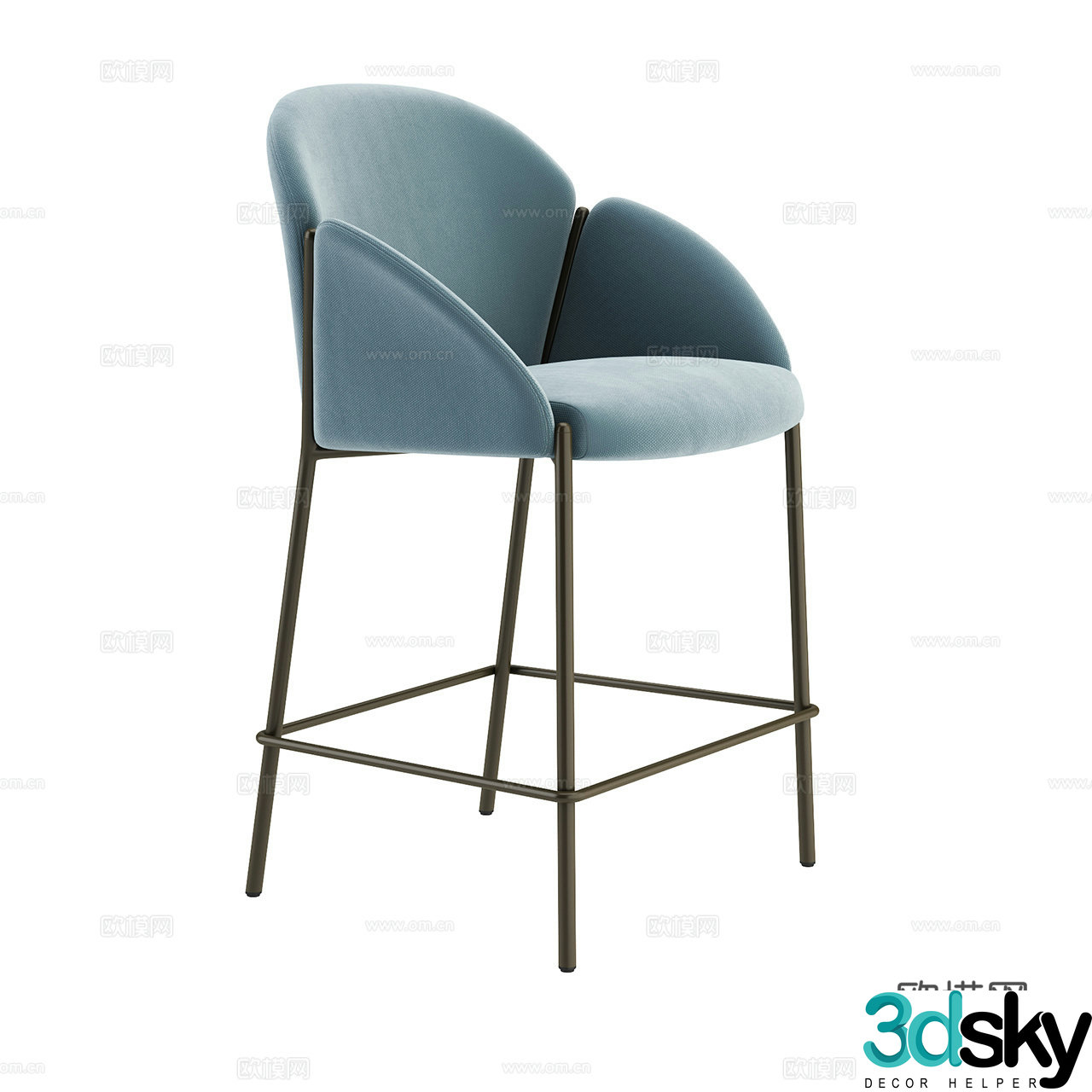 artifort modern bar chair Italian bar chair fabric bar chair simple bar chair 3d model