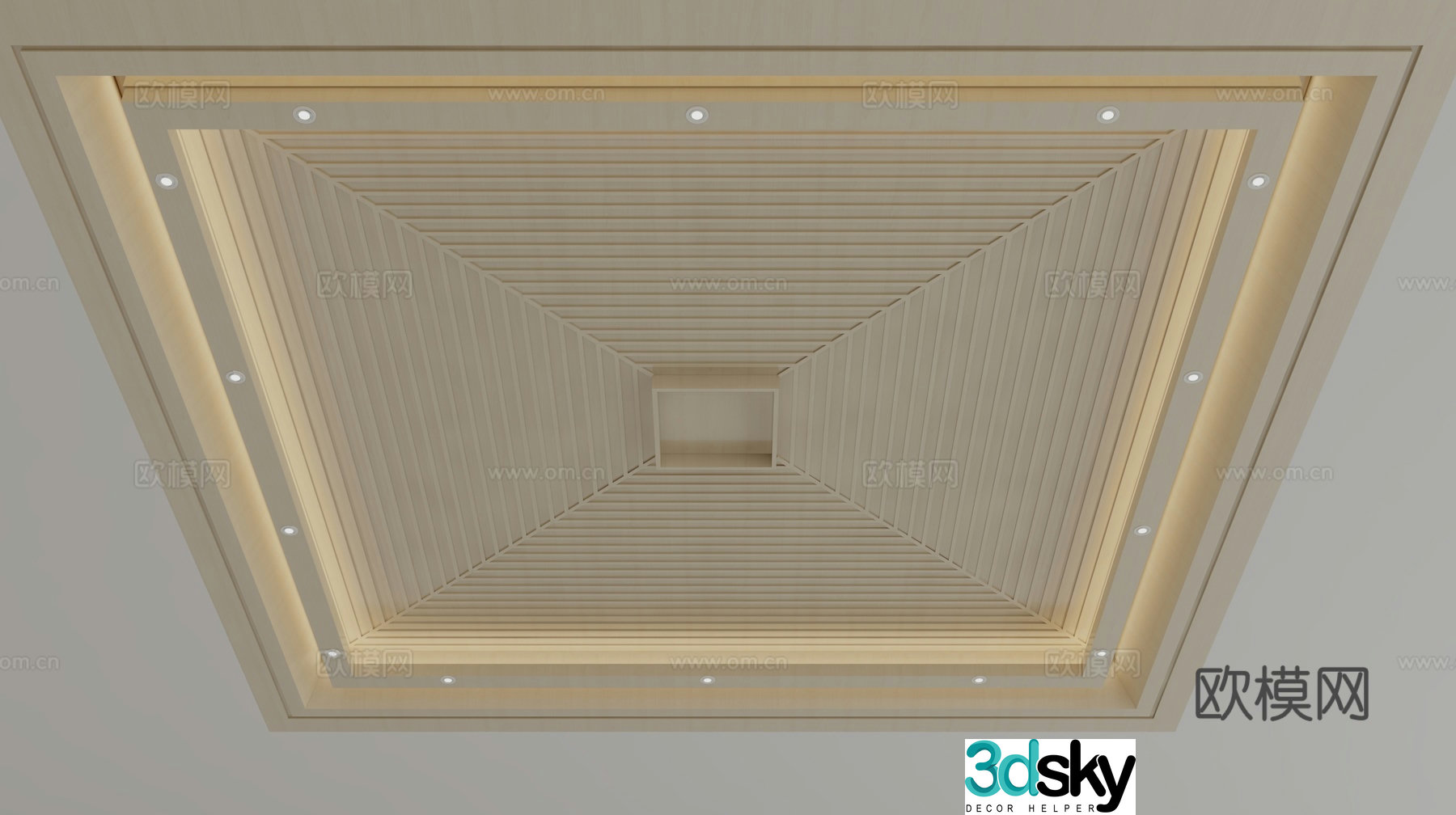 New Chinese style ceiling 3D model