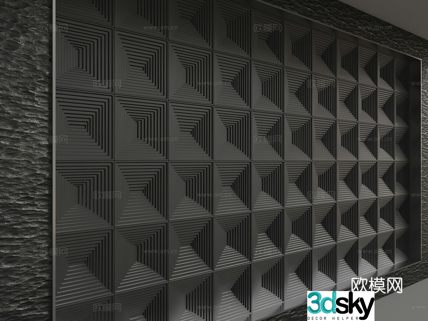 Modern background wall 3d model