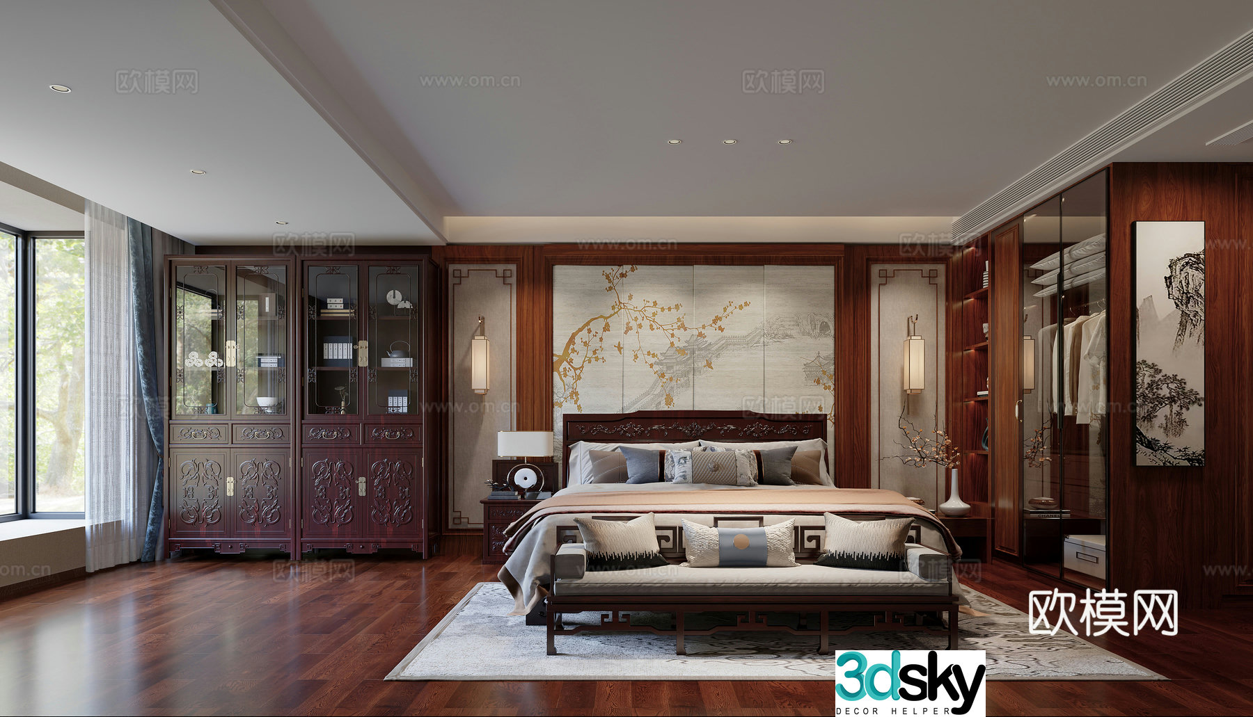 Chinese bedroom 3D model