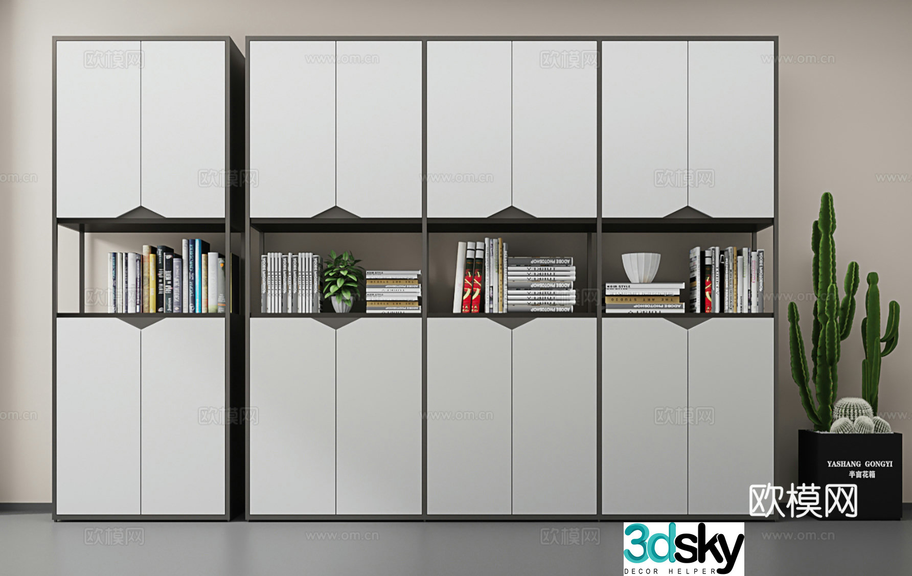 Children’s study bookcase 3d model