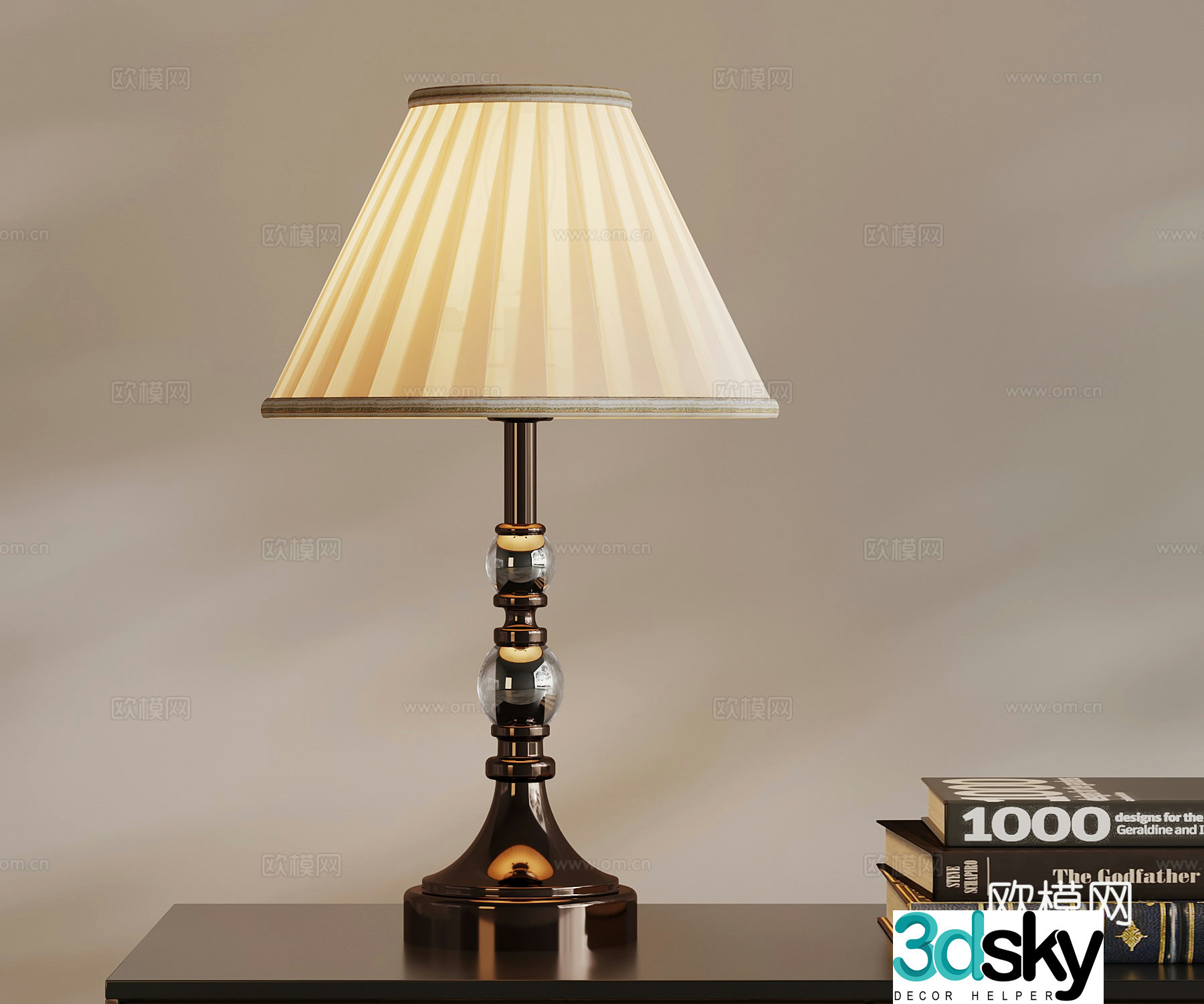 French retro style lamp 3d model