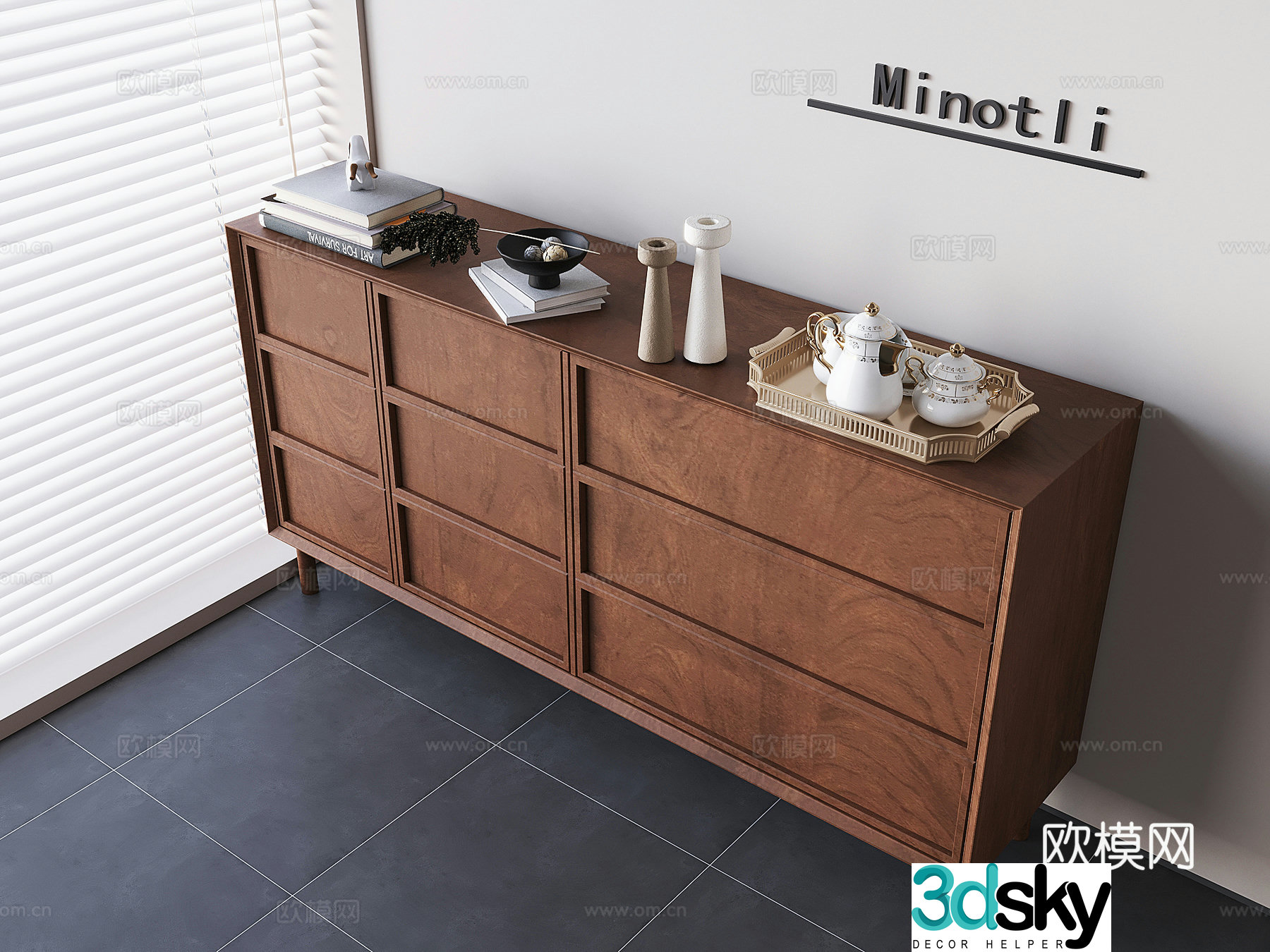 Song’s aesthetic sideboard medieval style storage sideboard porch cabinet storage cabinet chest of cabinet 3D model