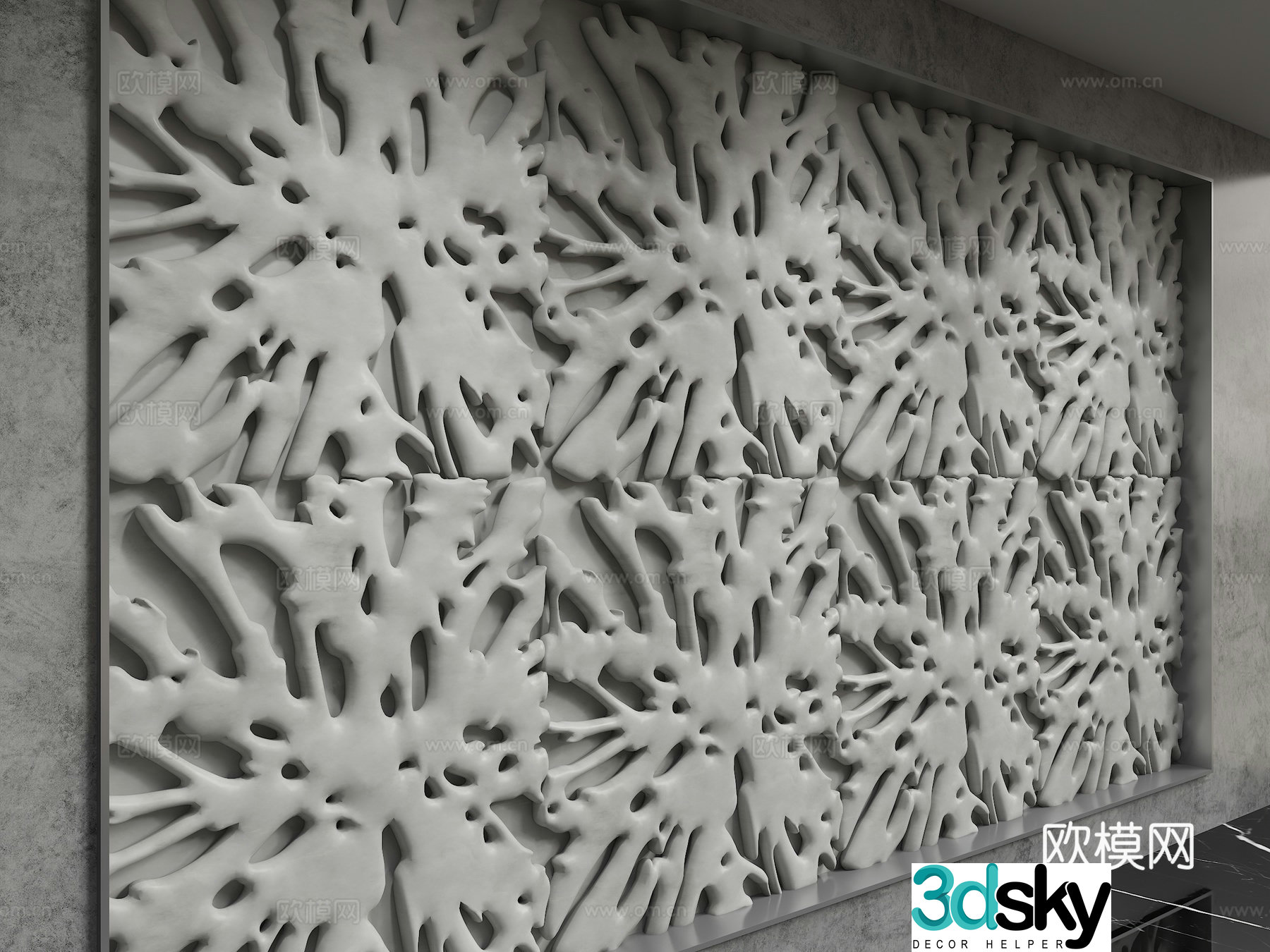 Modern background wall 3d model