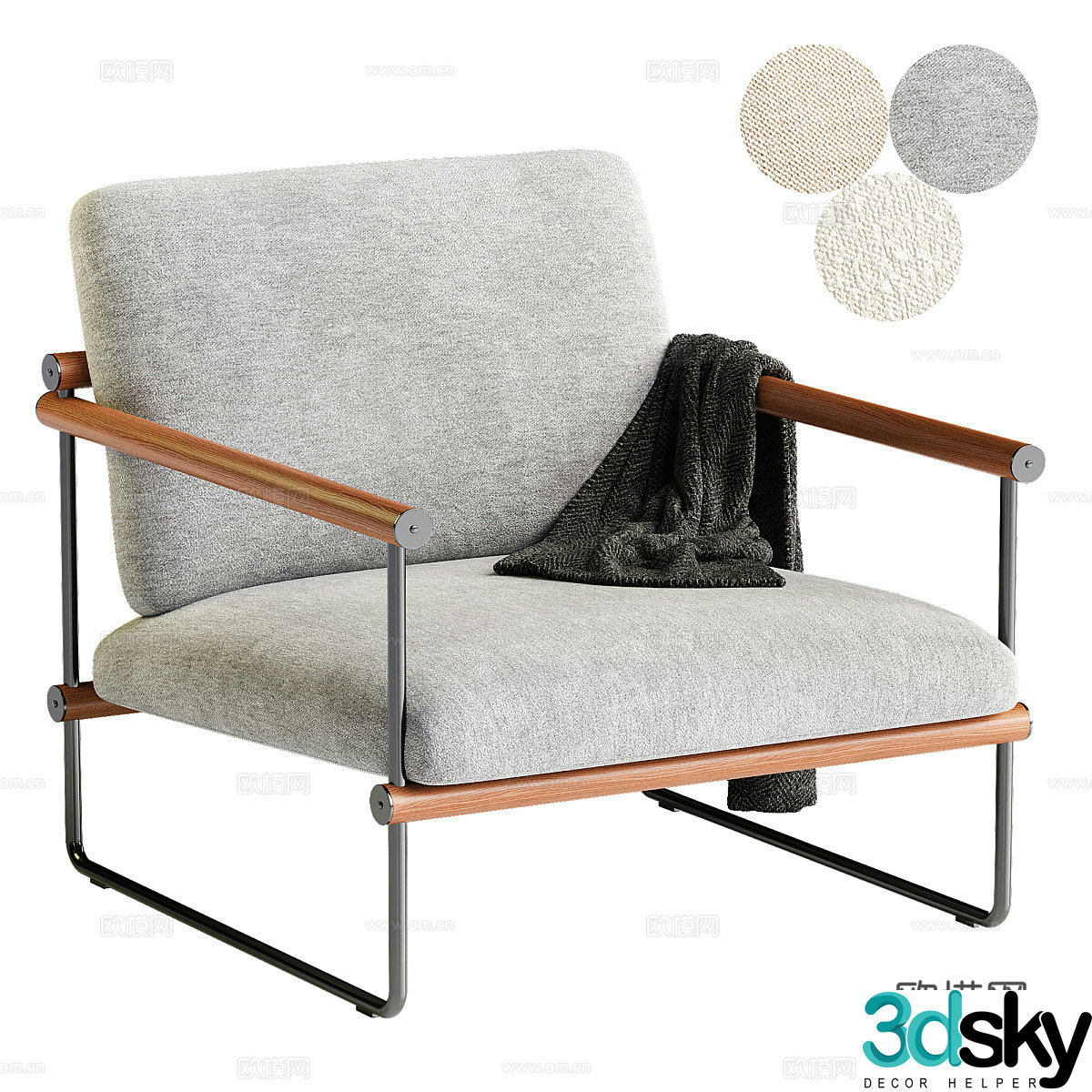 Modern minimalist cloth chair armchair 3d model