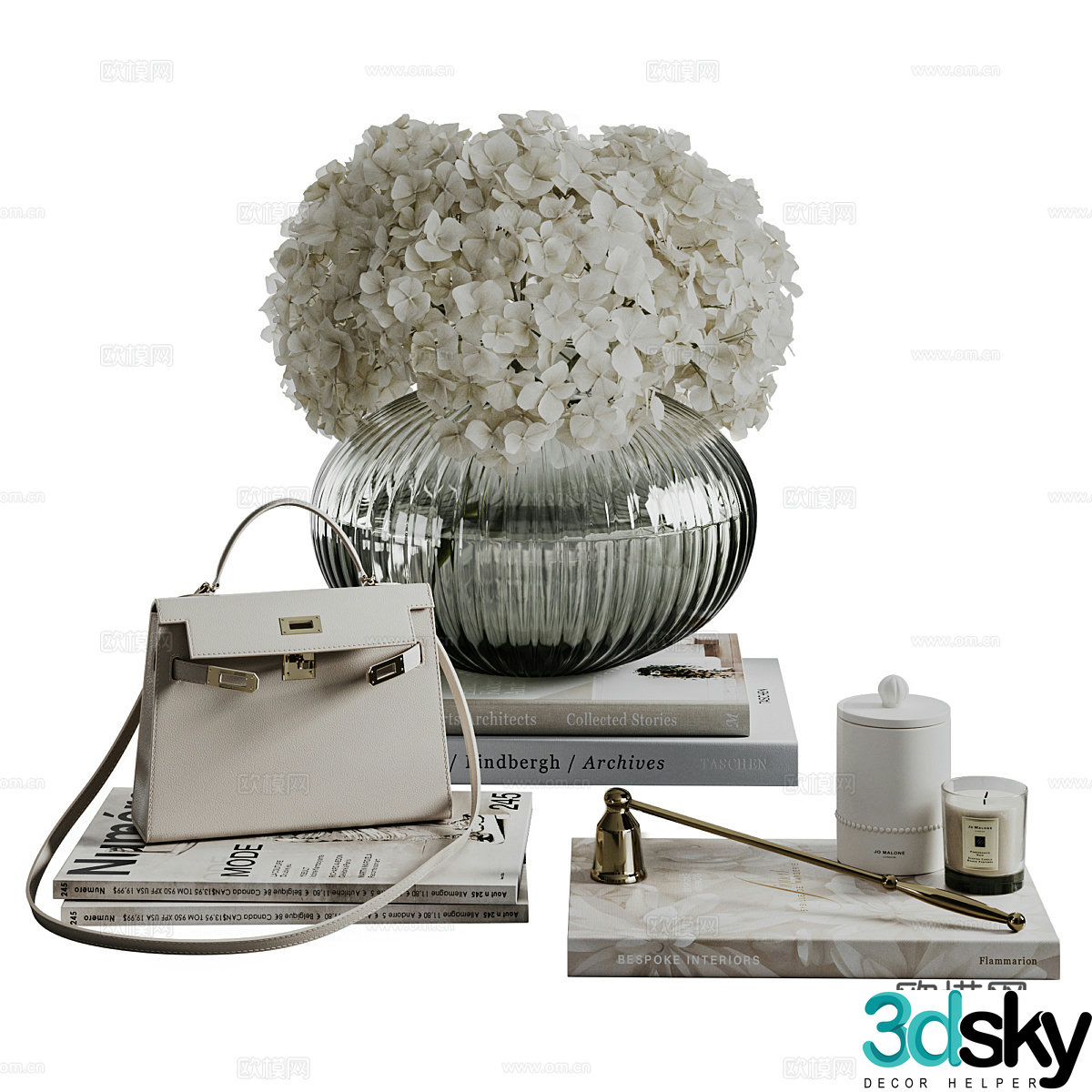 Modern Italian light luxury ornament combination 3D model
