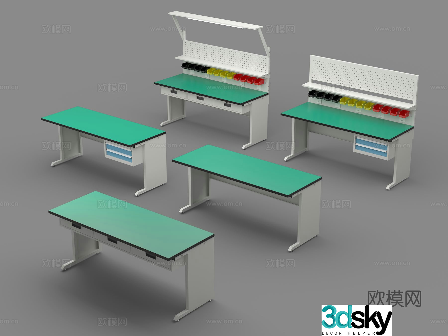 Workbench Operating table Assembly line Anti-static table Workshop Tool table 3D model