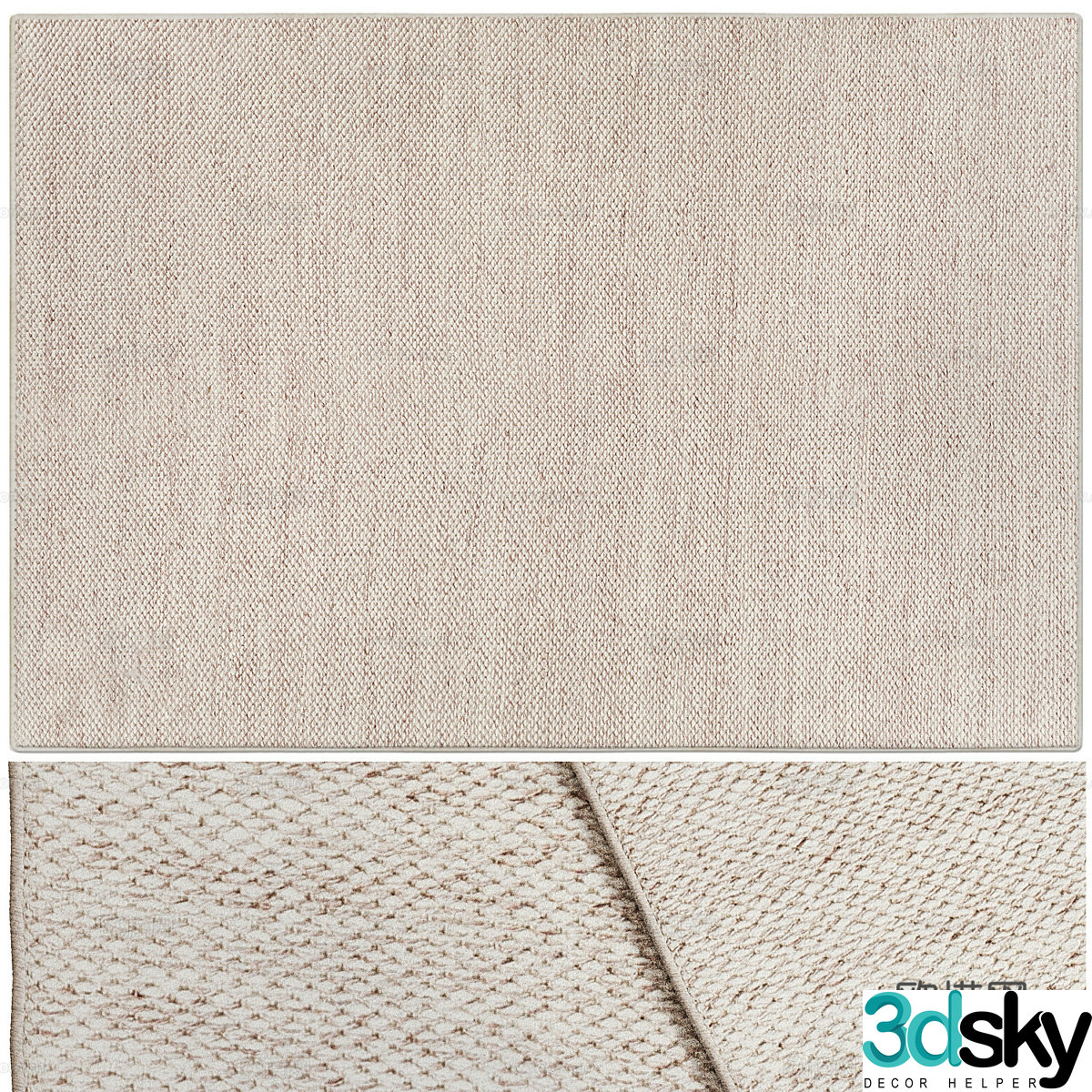 Modern minimalist fabric carpet 3d model