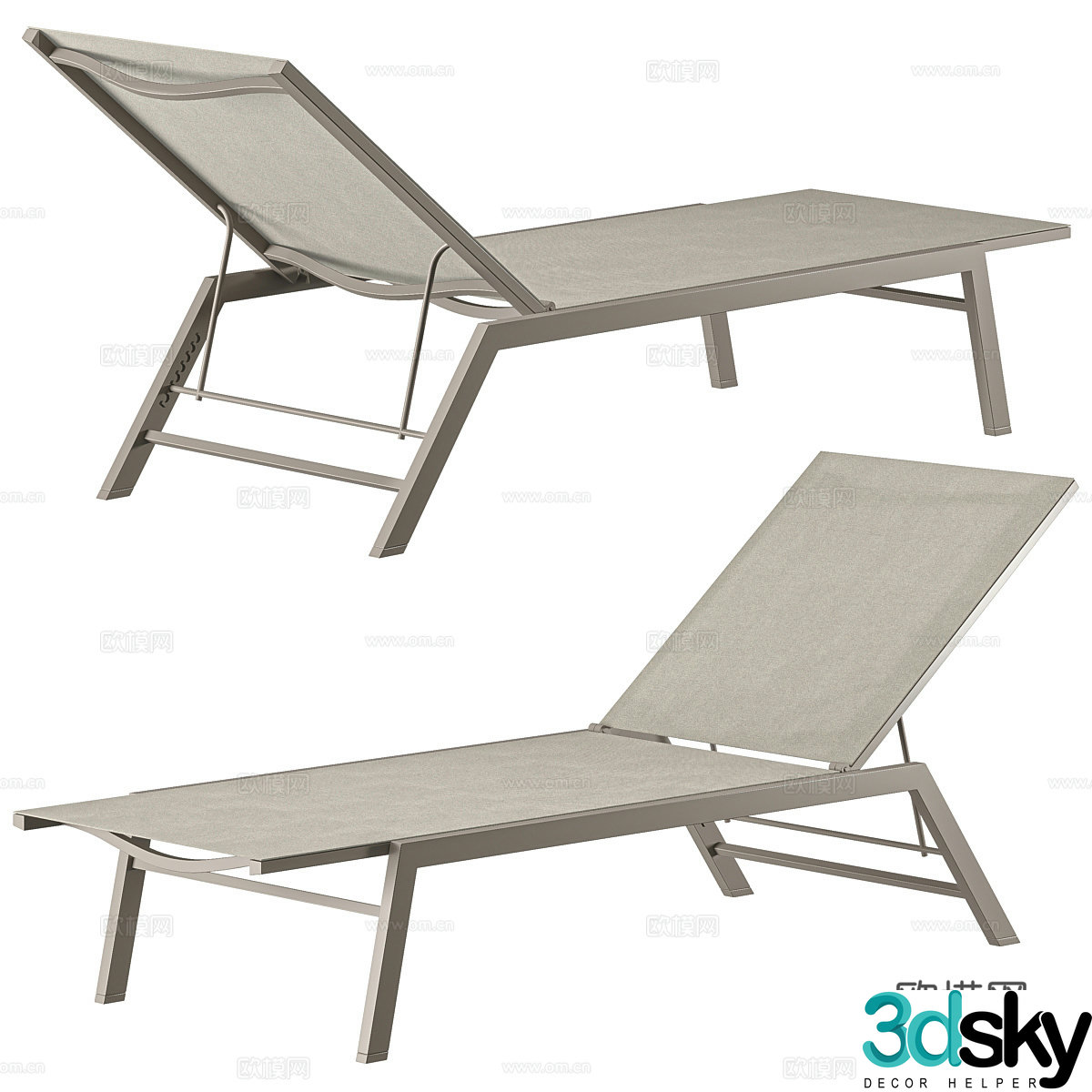 Modern minimalist fabric lounge chair 3d model