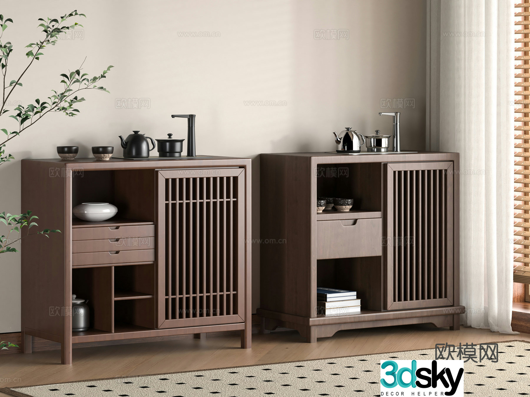 New Chinese tea cabinet 3D model