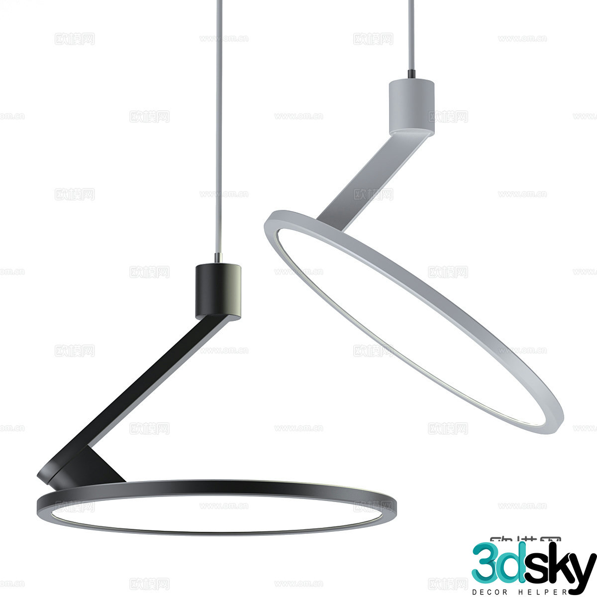 Modern Italian minimalist decorative chandelier 3d model