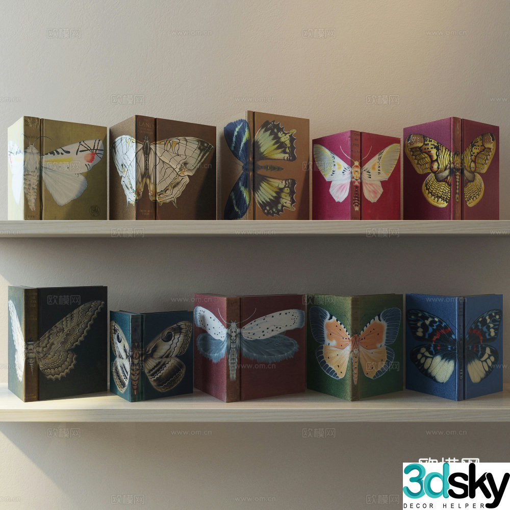 American retro book 3d model