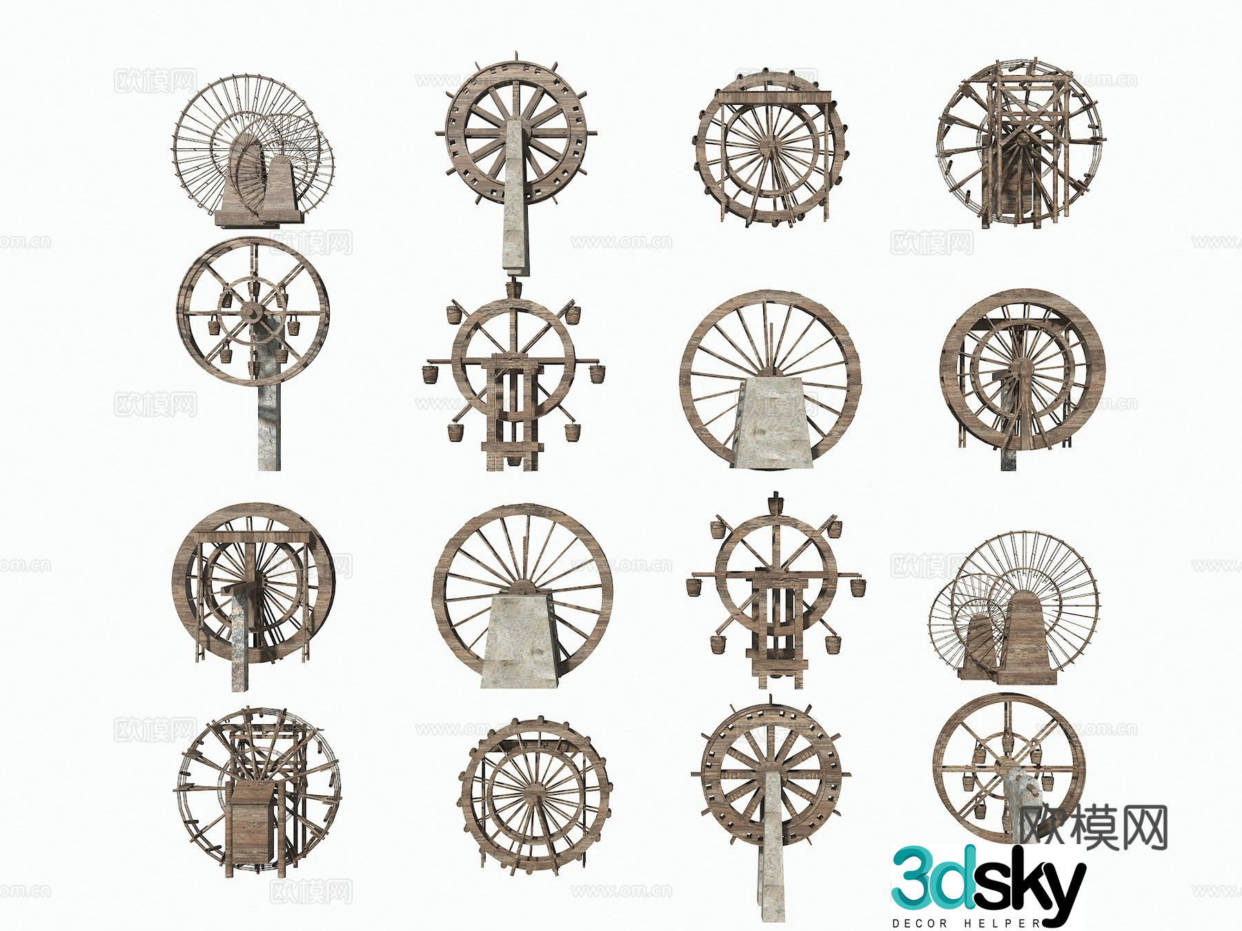 Chinese water truck water wheel water truck sketch rural transformation sketch drainage truck rural sketch 3D model