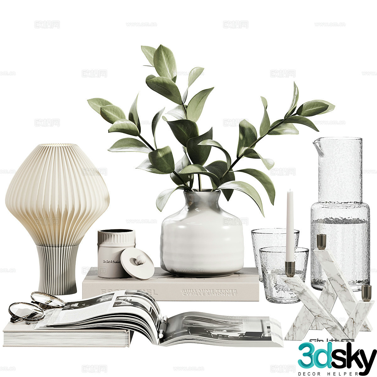 Modern Italian minimalist jewelry ornament combination 3D model