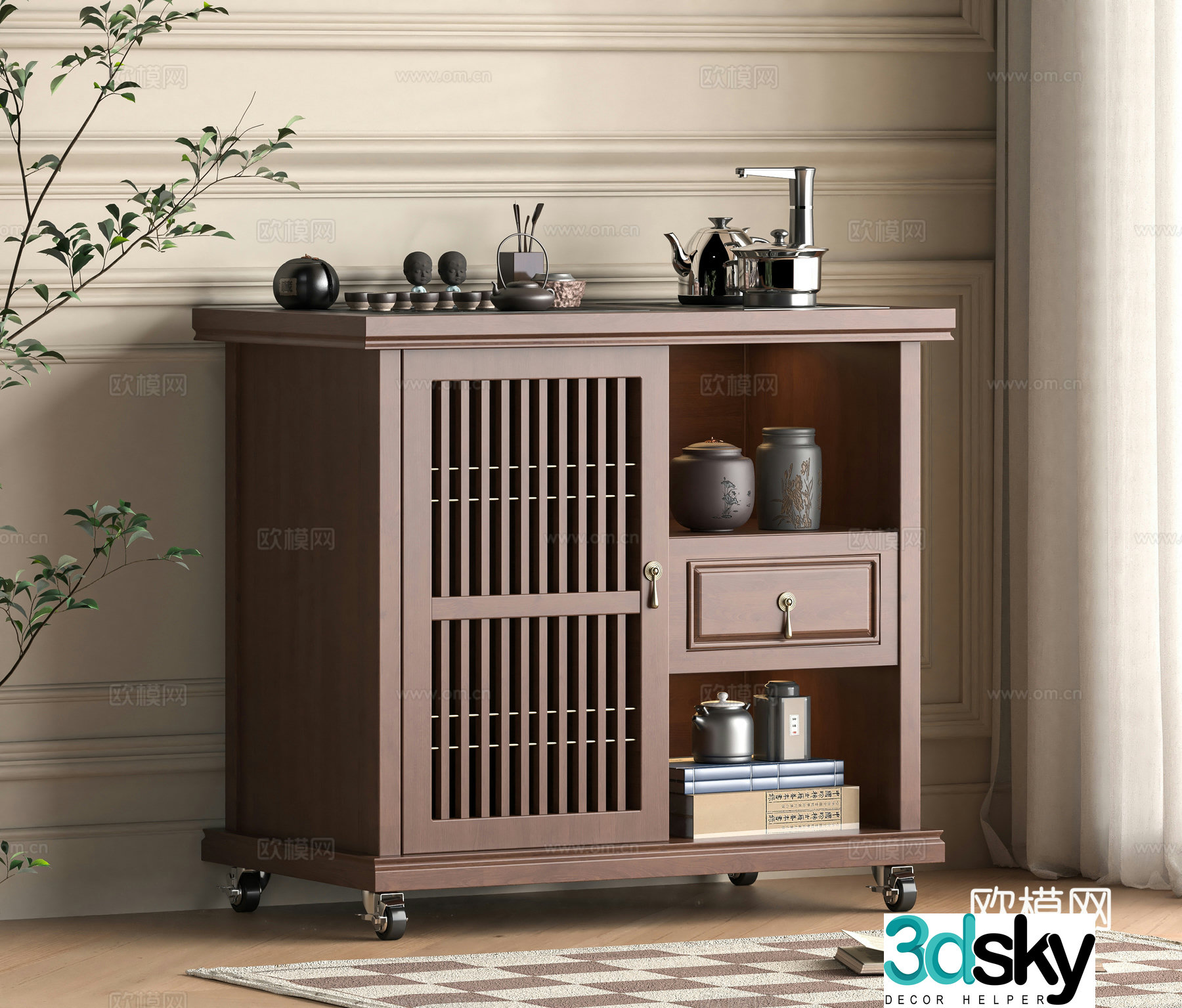 New Chinese tea cabinet 3D model