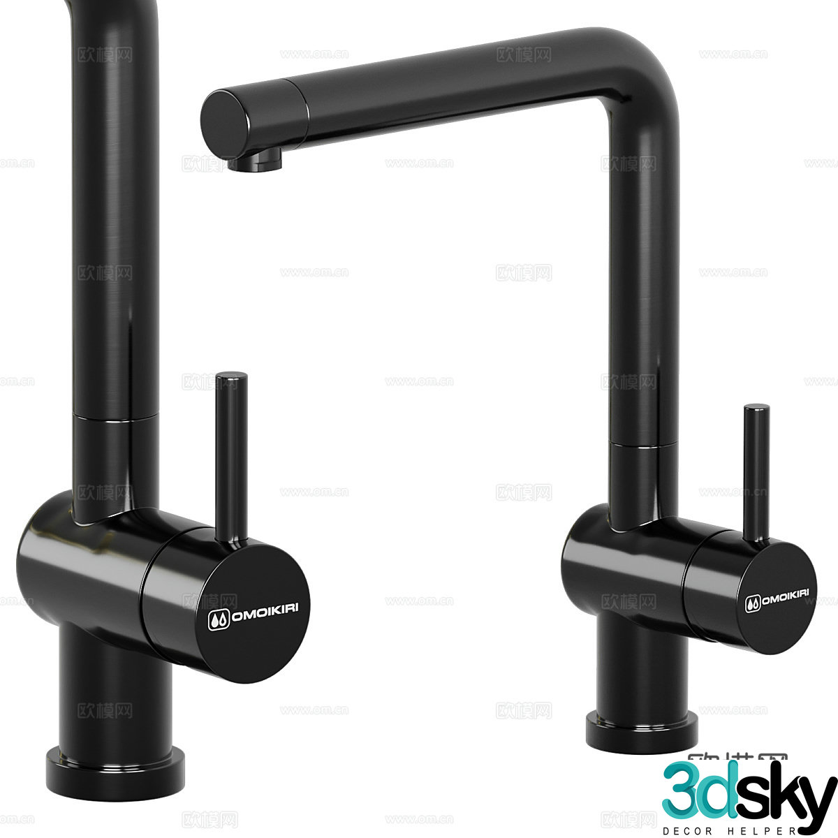 Modern light luxury minimalist kitchen faucet 3D model